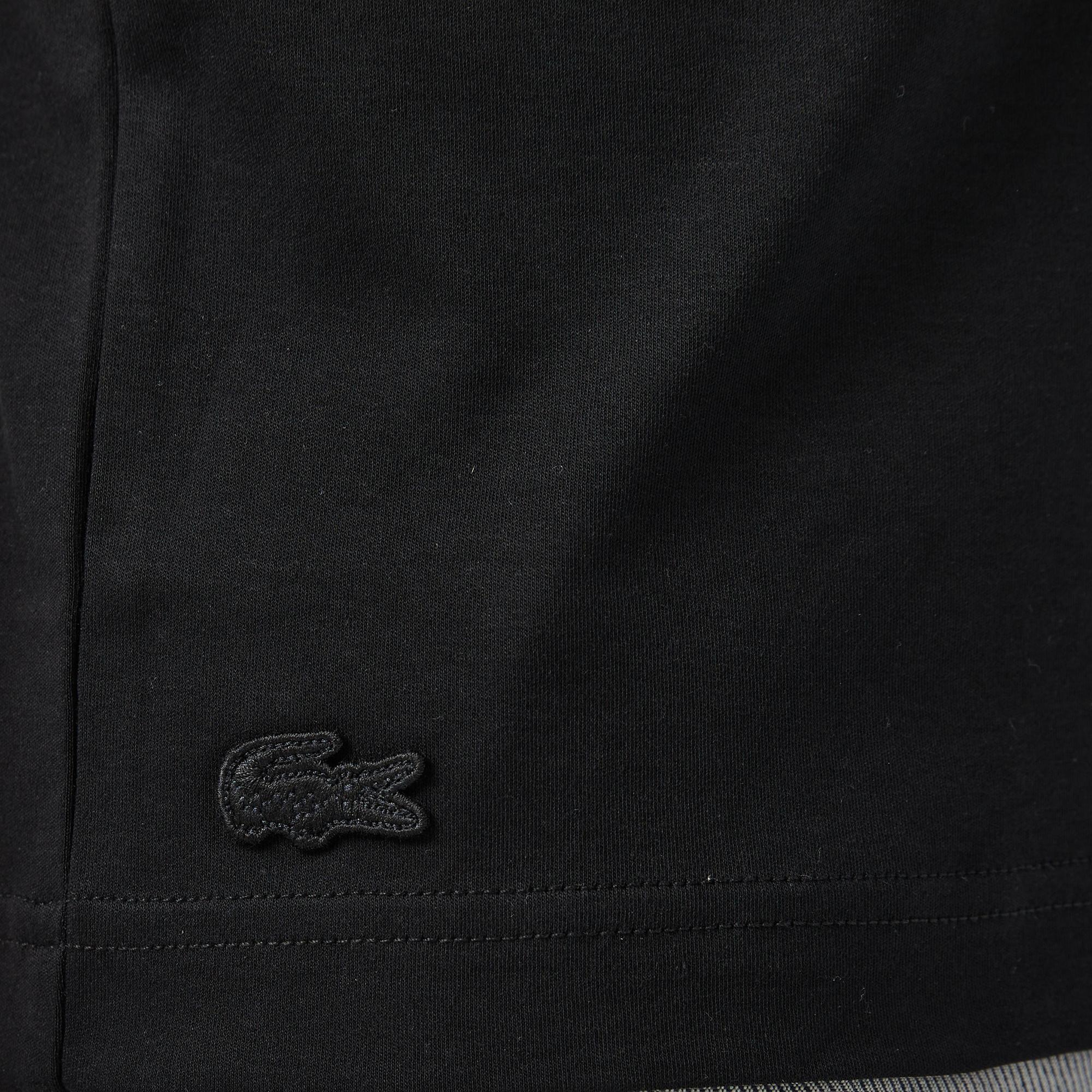 Erkek Slim Fit Bisiklet Yaka Baskılı Siyah T-Shirt
