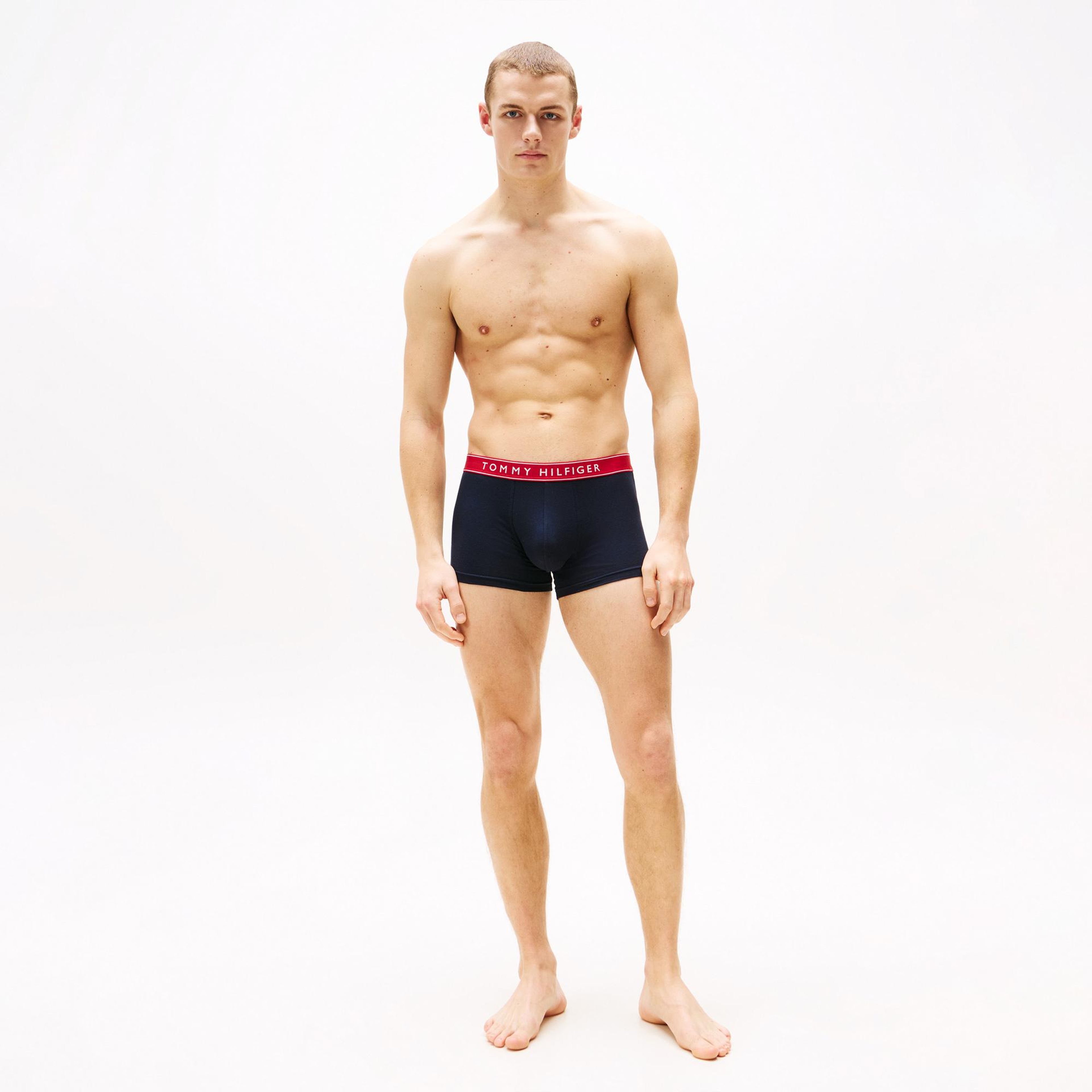 Tommy Hilfiger Lastikli Logolu Erkek Lacivert 3'lü Boxer