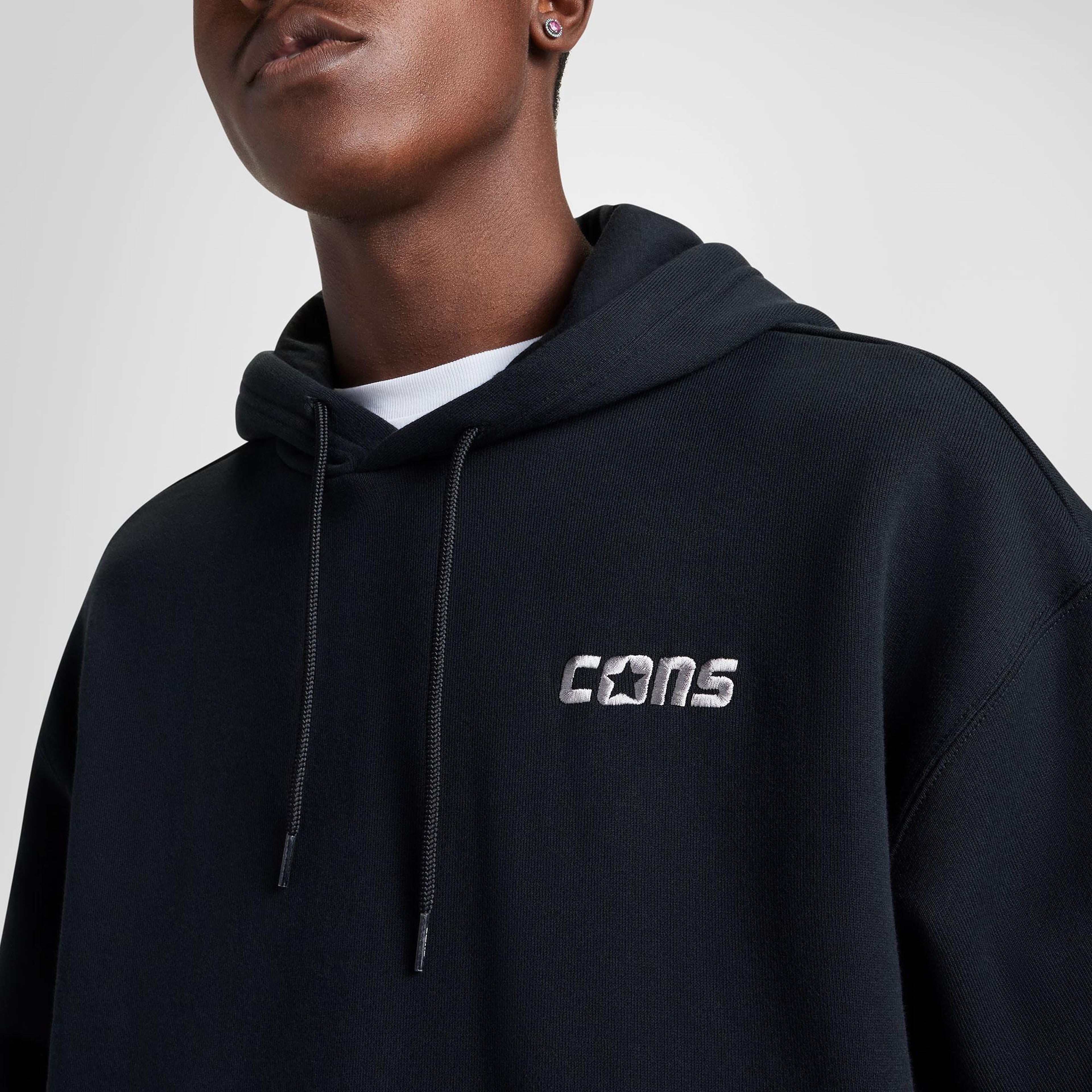 Converse Classic Erkek Loose Fit Siyah Hoodie