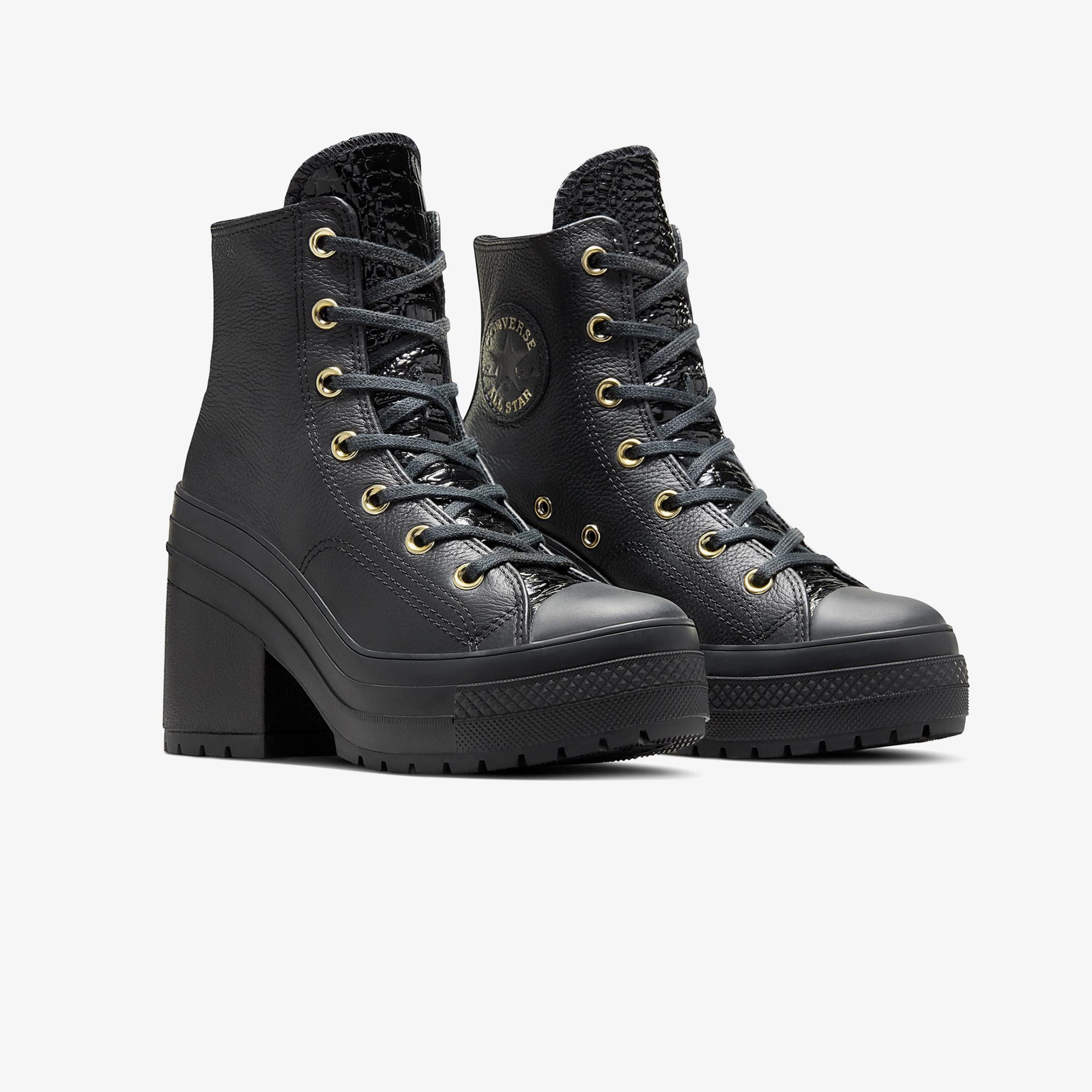 Converse Chuck 70 De Luxe Heel Unisex Kahverengi Deri Platform Sneaker