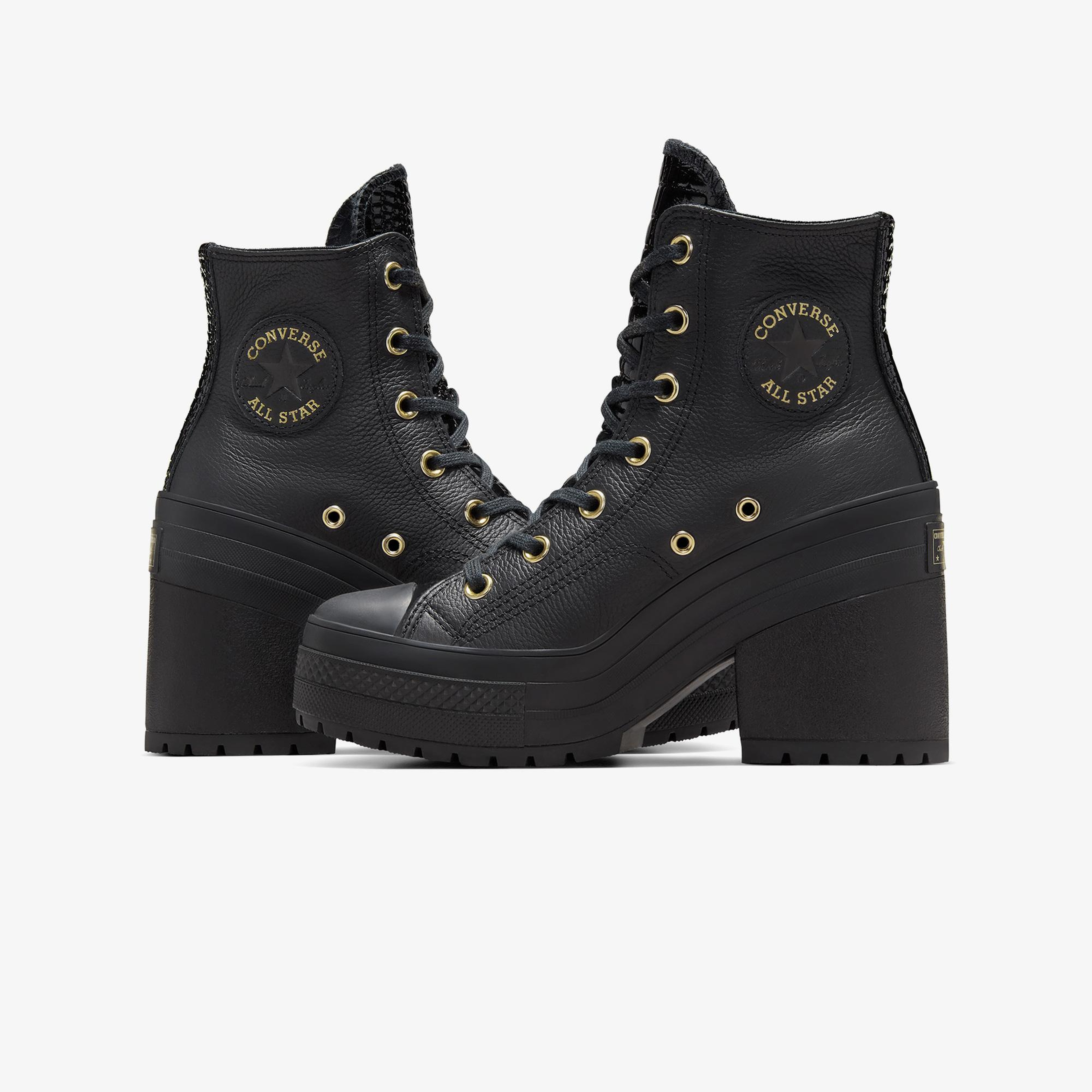 Converse Chuck 70 De Luxe Heel Unisex Kahverengi Deri Platform Sneaker