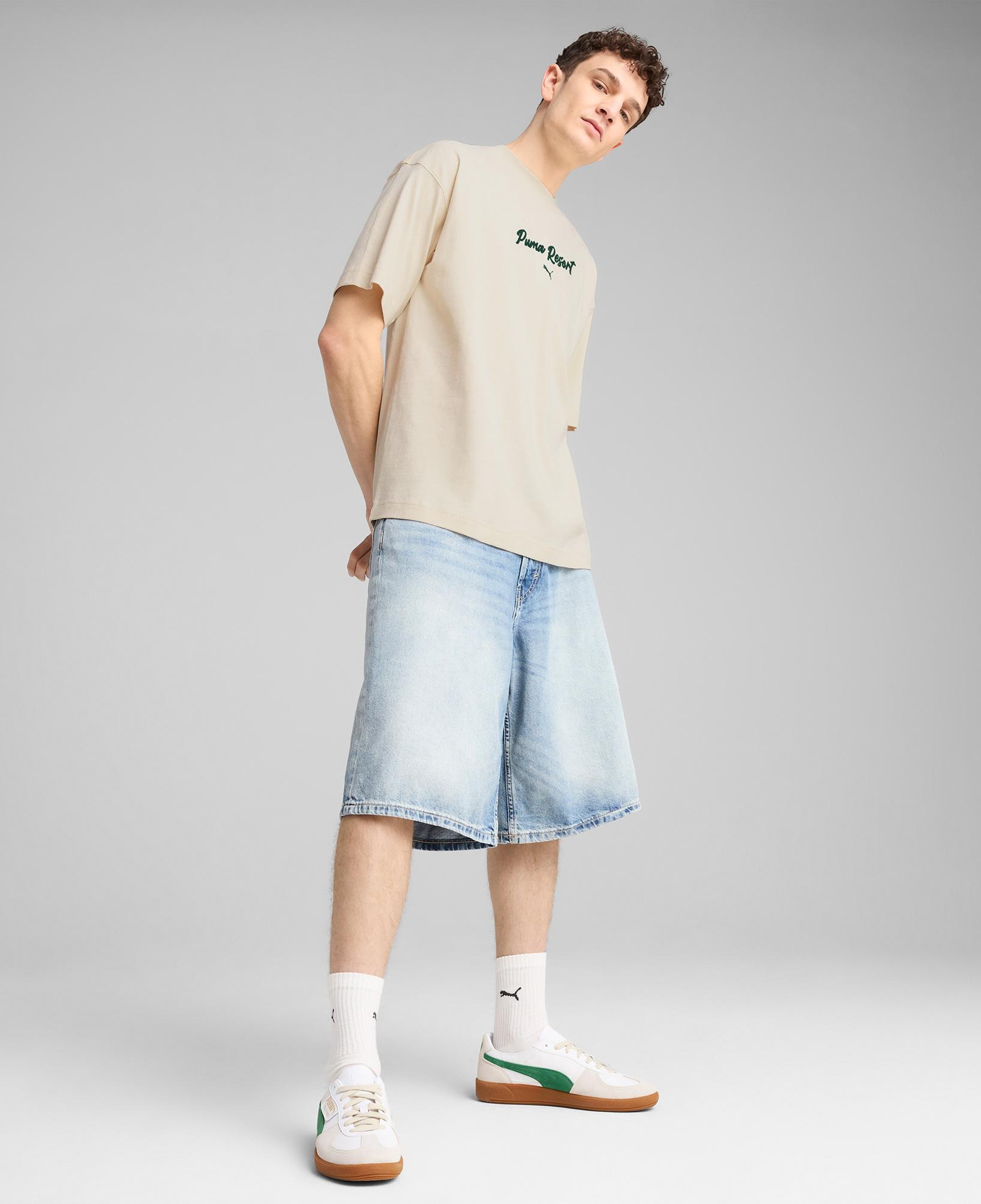 Puma Premium Ess Graphic Erkek Krem T-Shirt