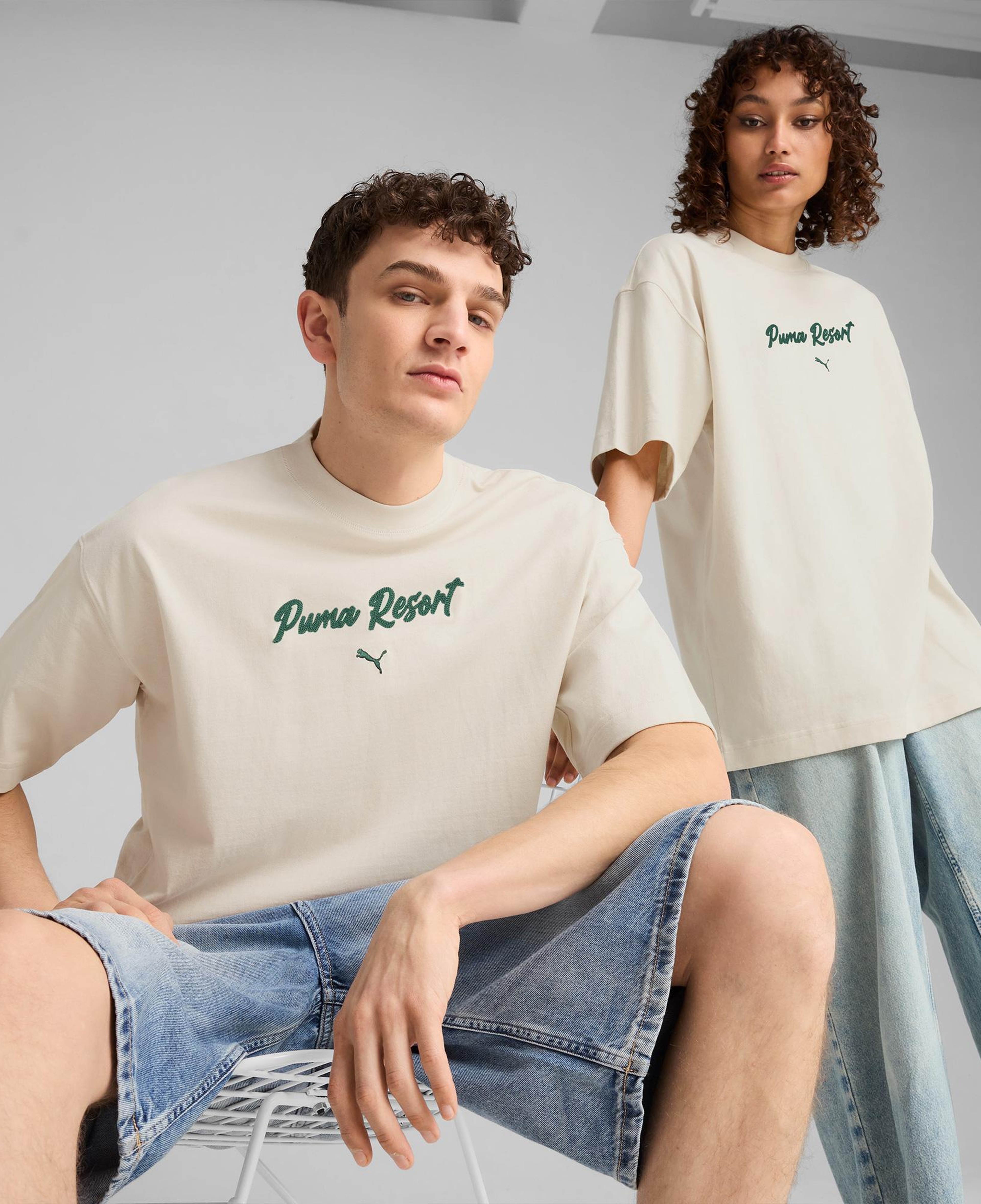 Puma Premium Ess Graphic Erkek Krem T-Shirt