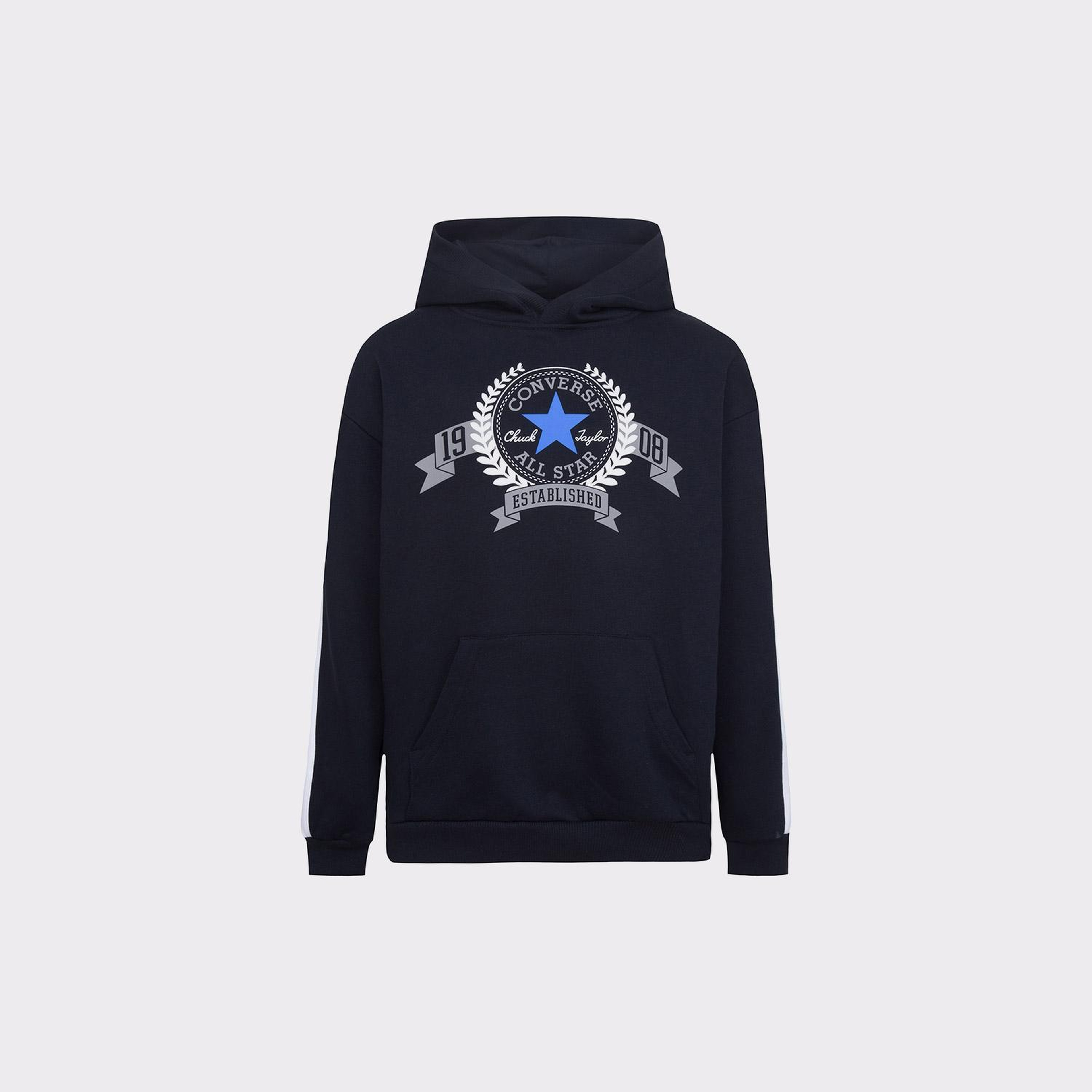 Converse Cnvb Rec Club Ft Sleeve Stripe Çocuk Siyah Hoodie