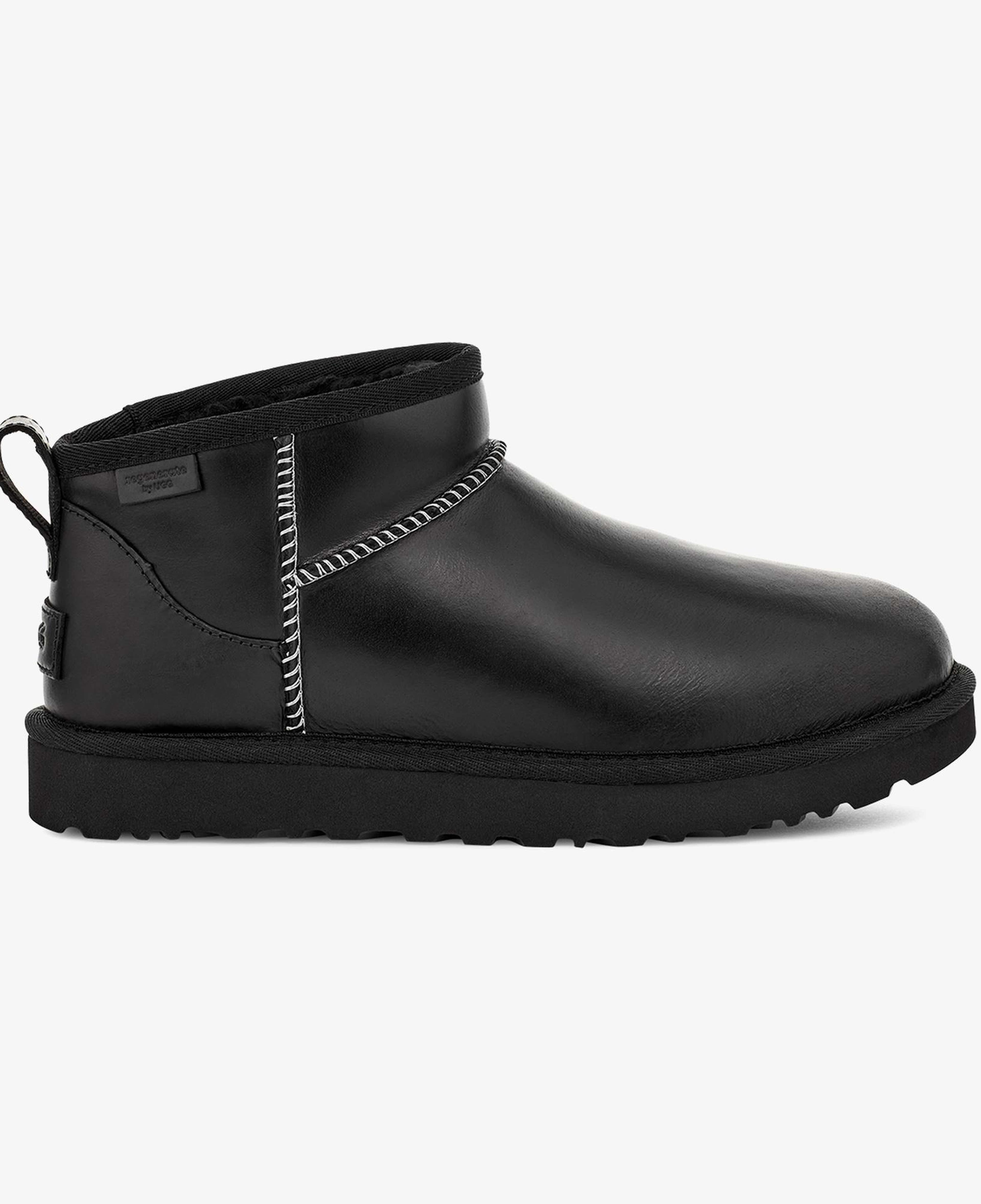 UGG Classic Ultra Mini Lthr Regen Kadın Siyah Bot