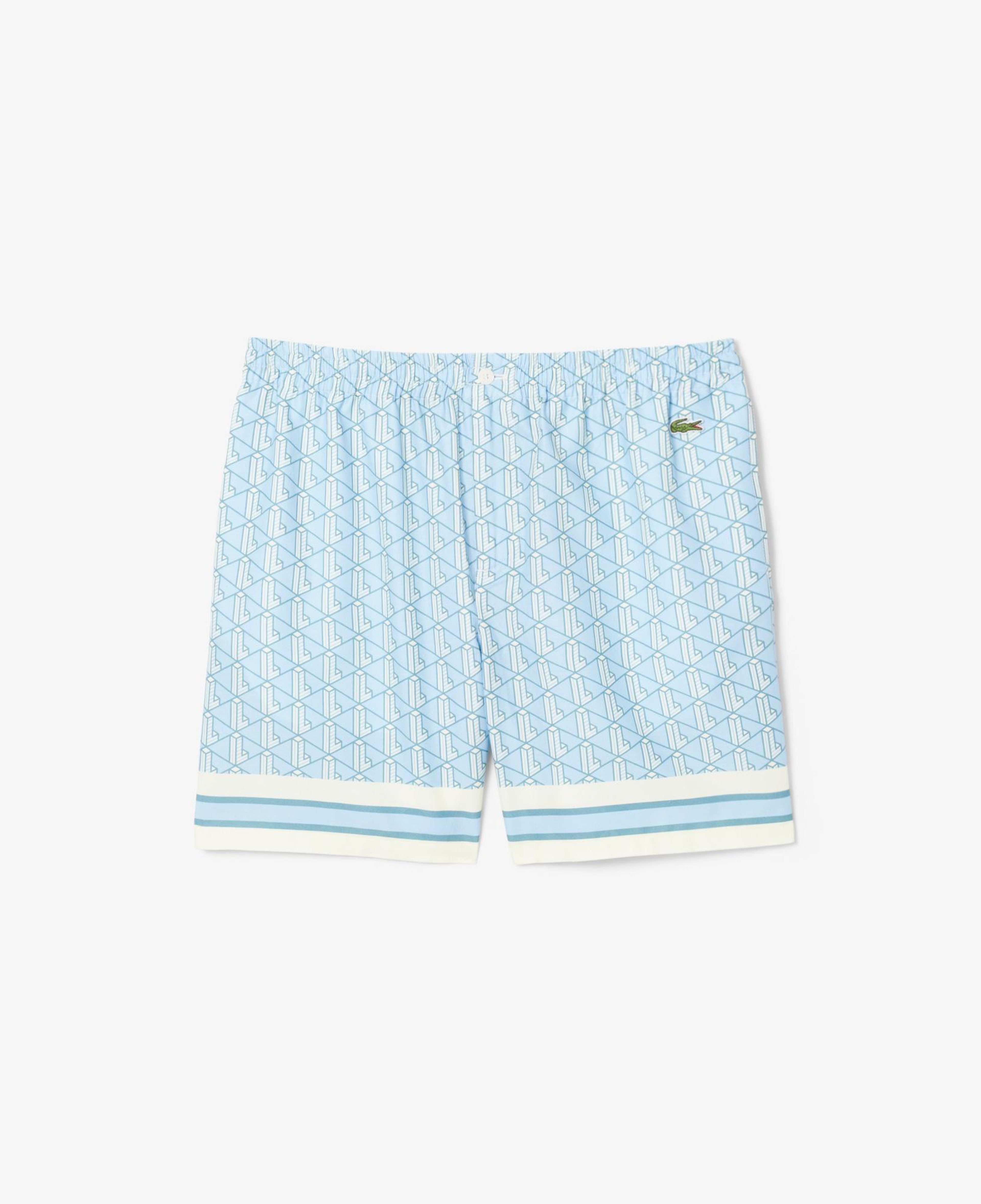 Lacoste Lightweight Monogram Print Erkek Mavi Şort
