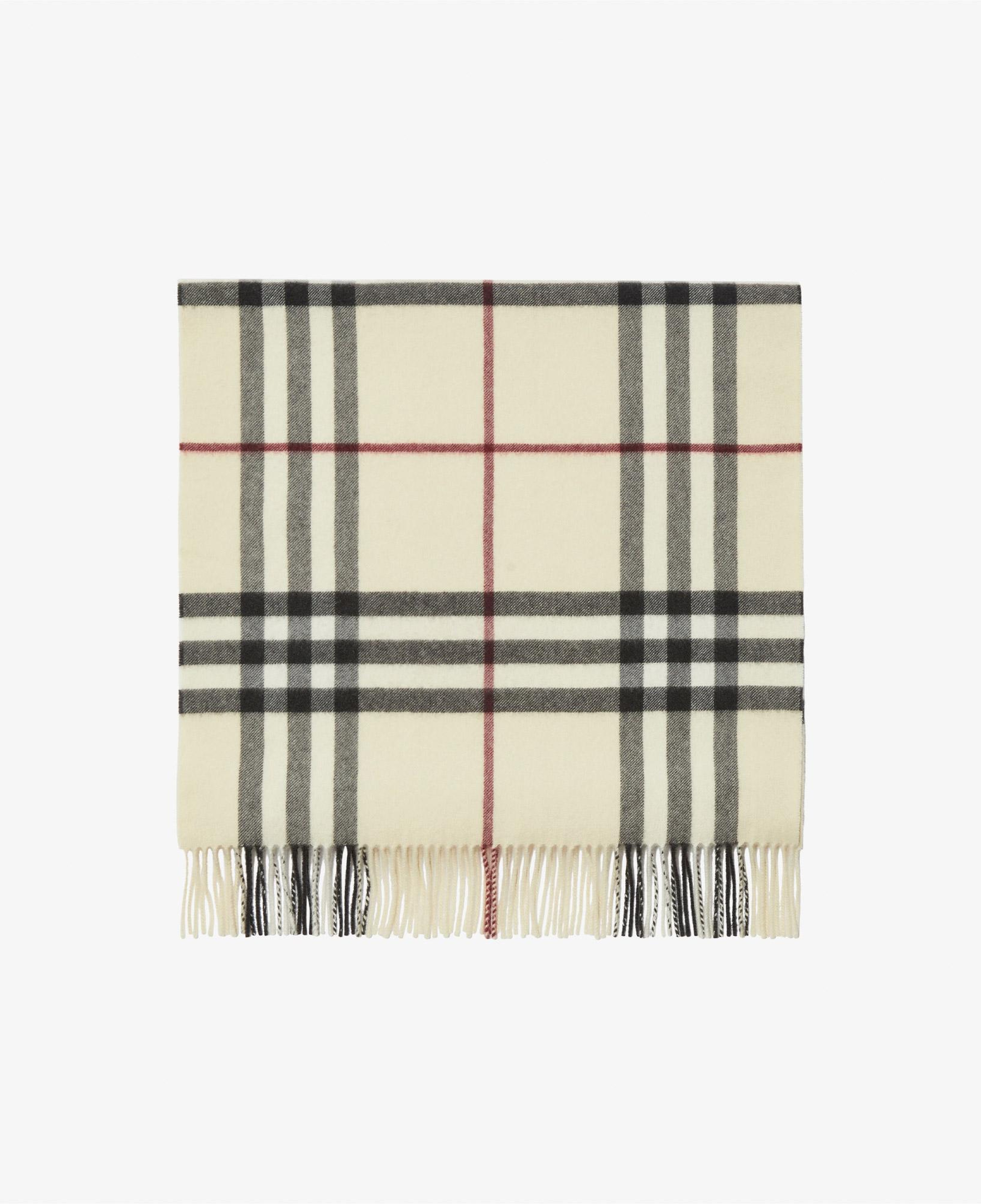 Burberry Wide Check Kaşmir Kadın Krem Rengi Atkı