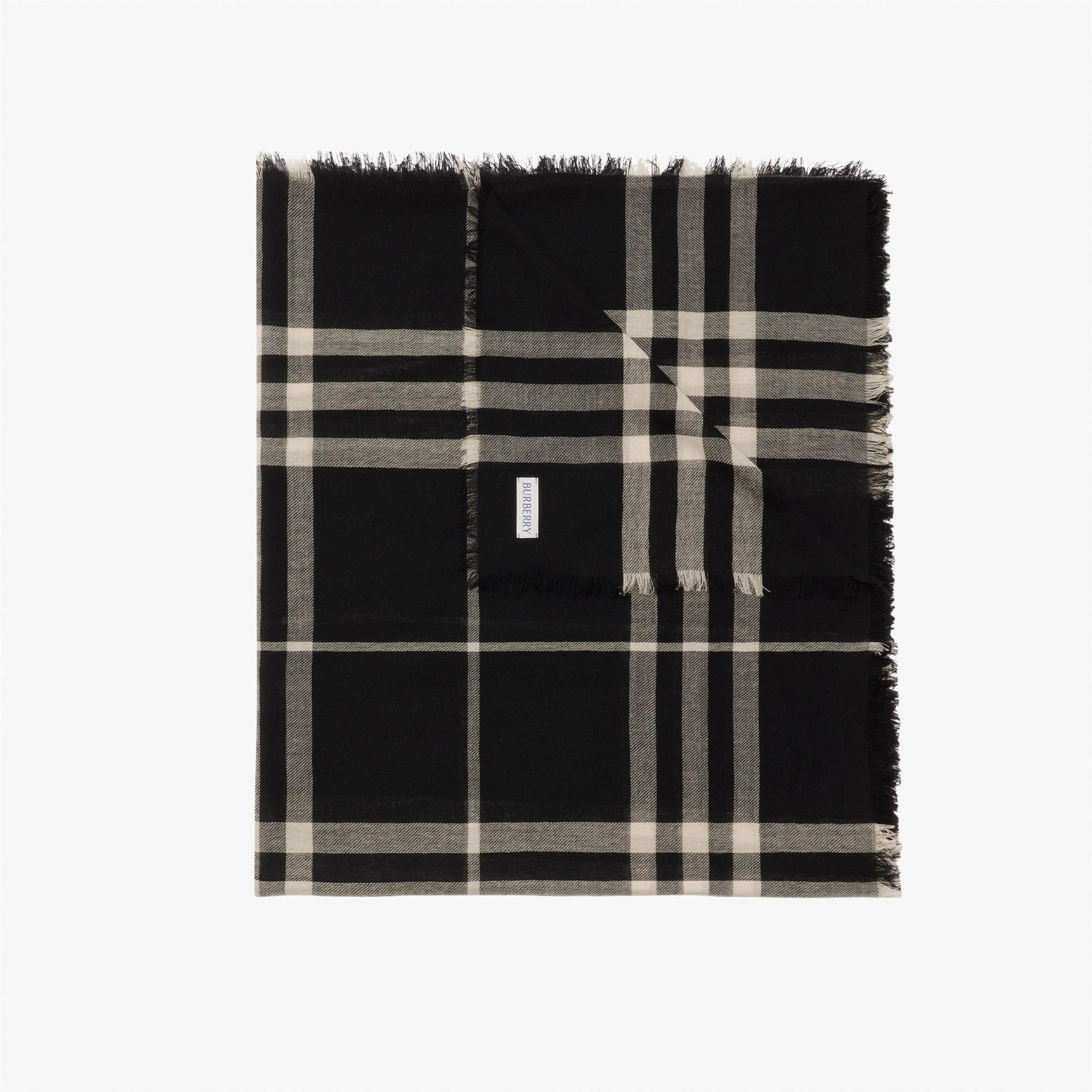 Burberry Check Yün Kadın Siyah Atkı