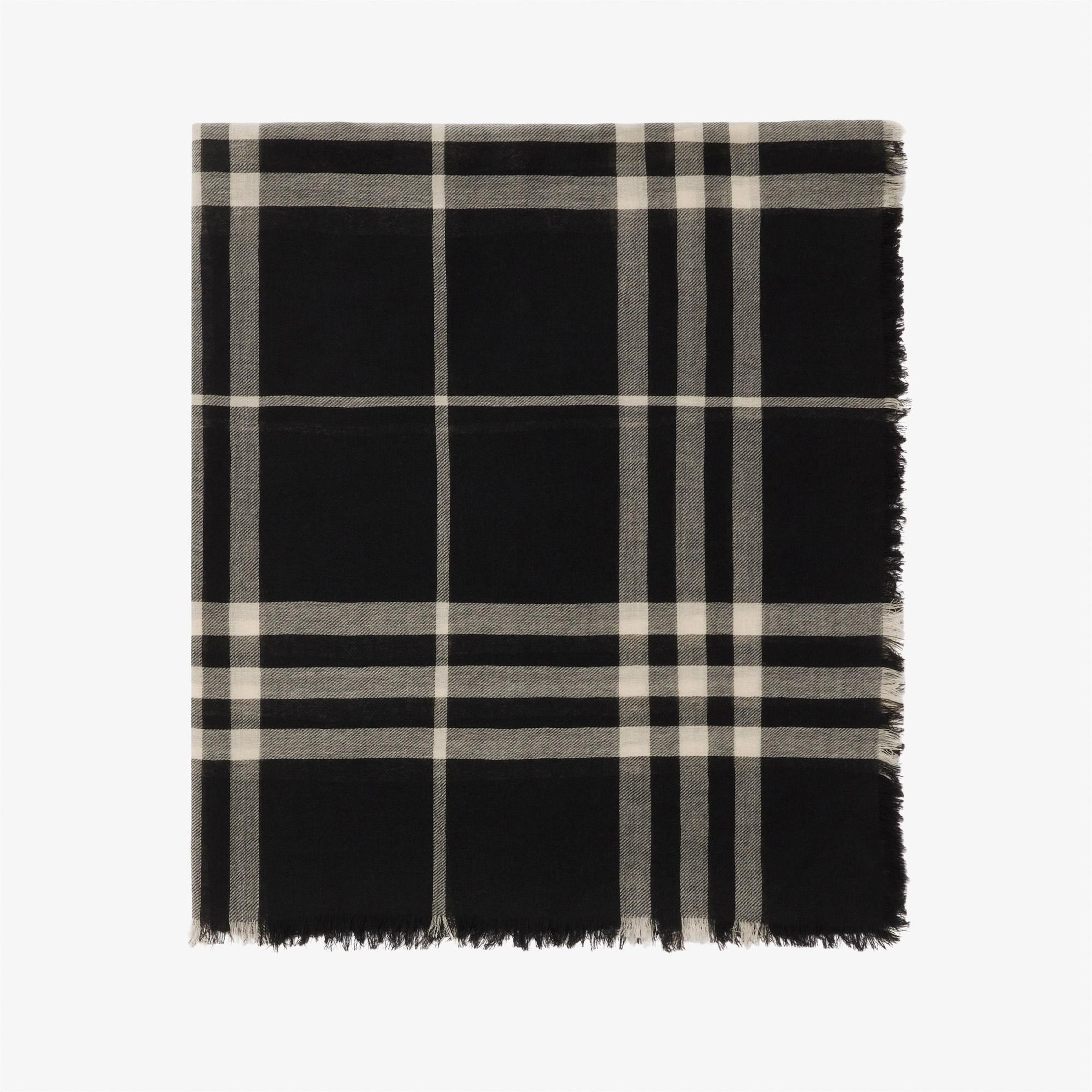 Burberry Check Yün Kadın Siyah Atkı