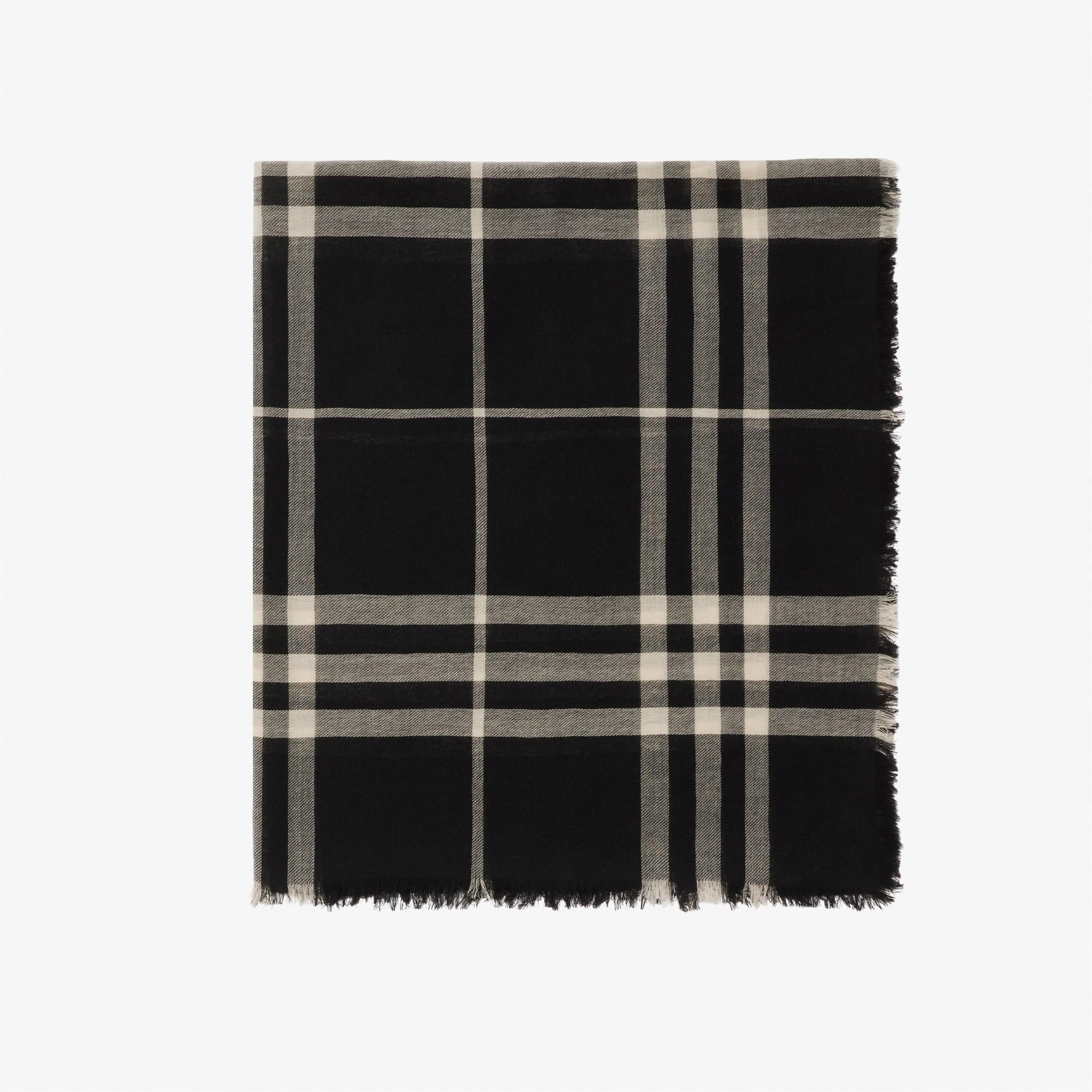 Burberry Check Yün Kadın Siyah Atkı