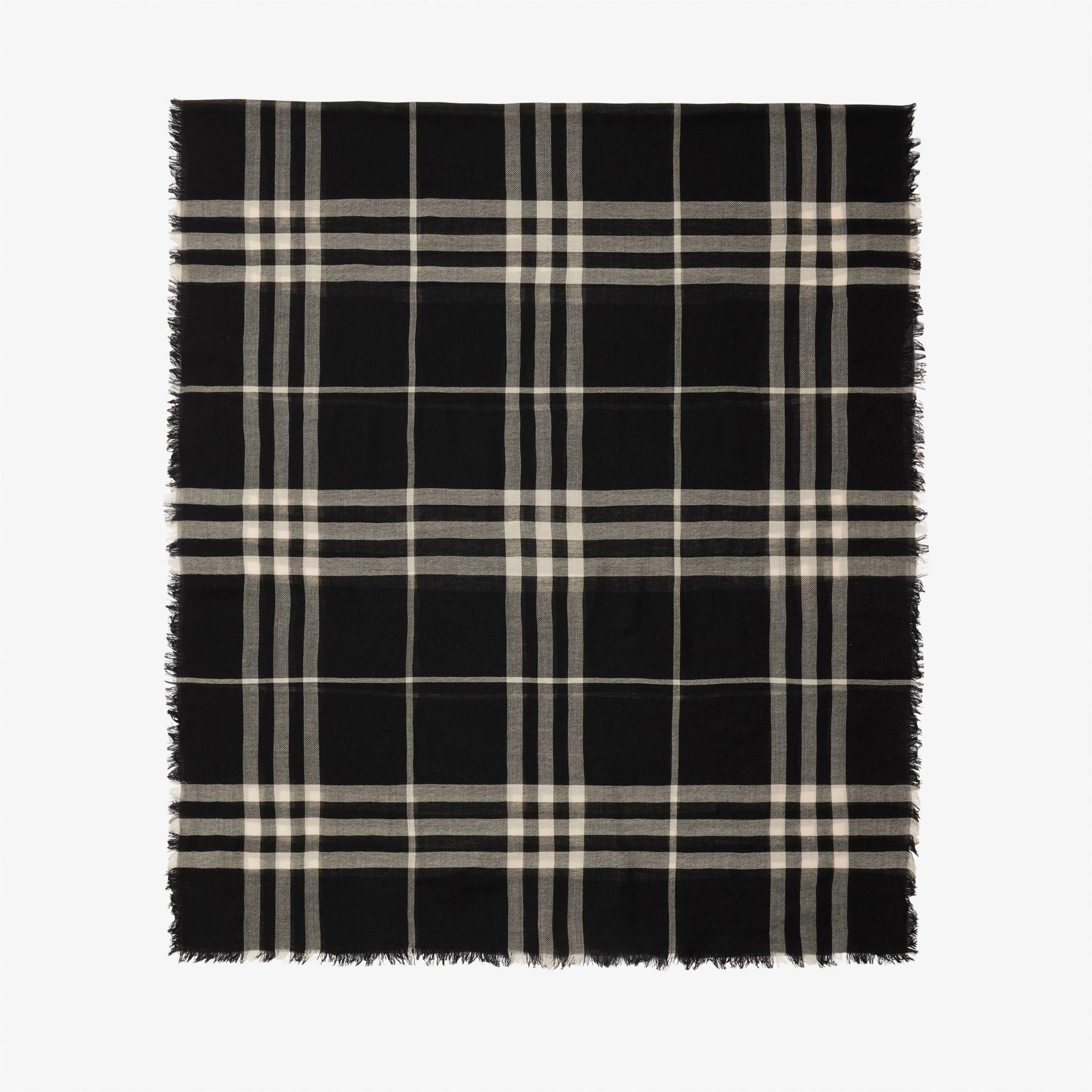 Burberry Check Yün Kadın Siyah Atkı