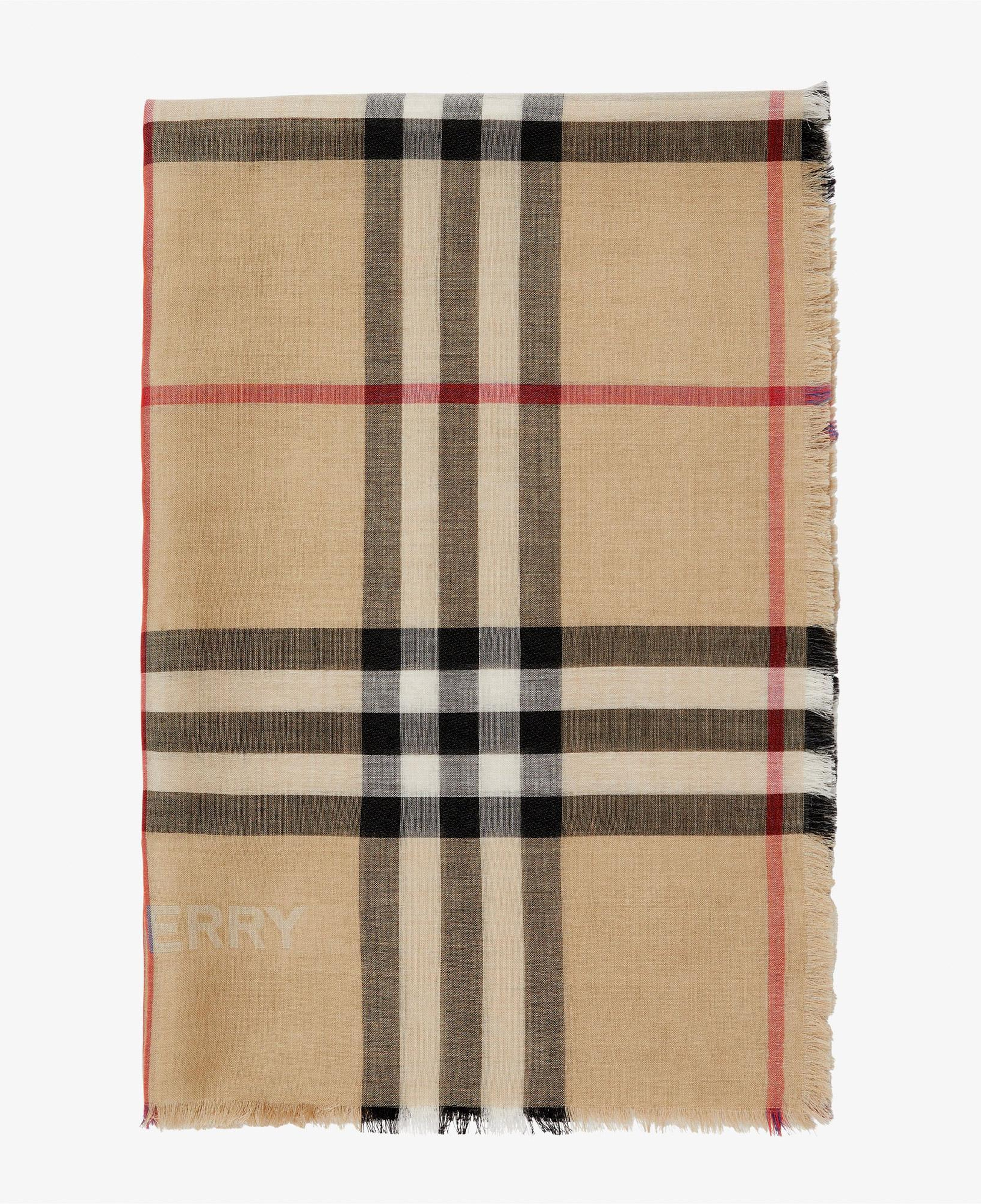 Burberry Gauz Reversible Wool Silk Kadın Bej Atkı