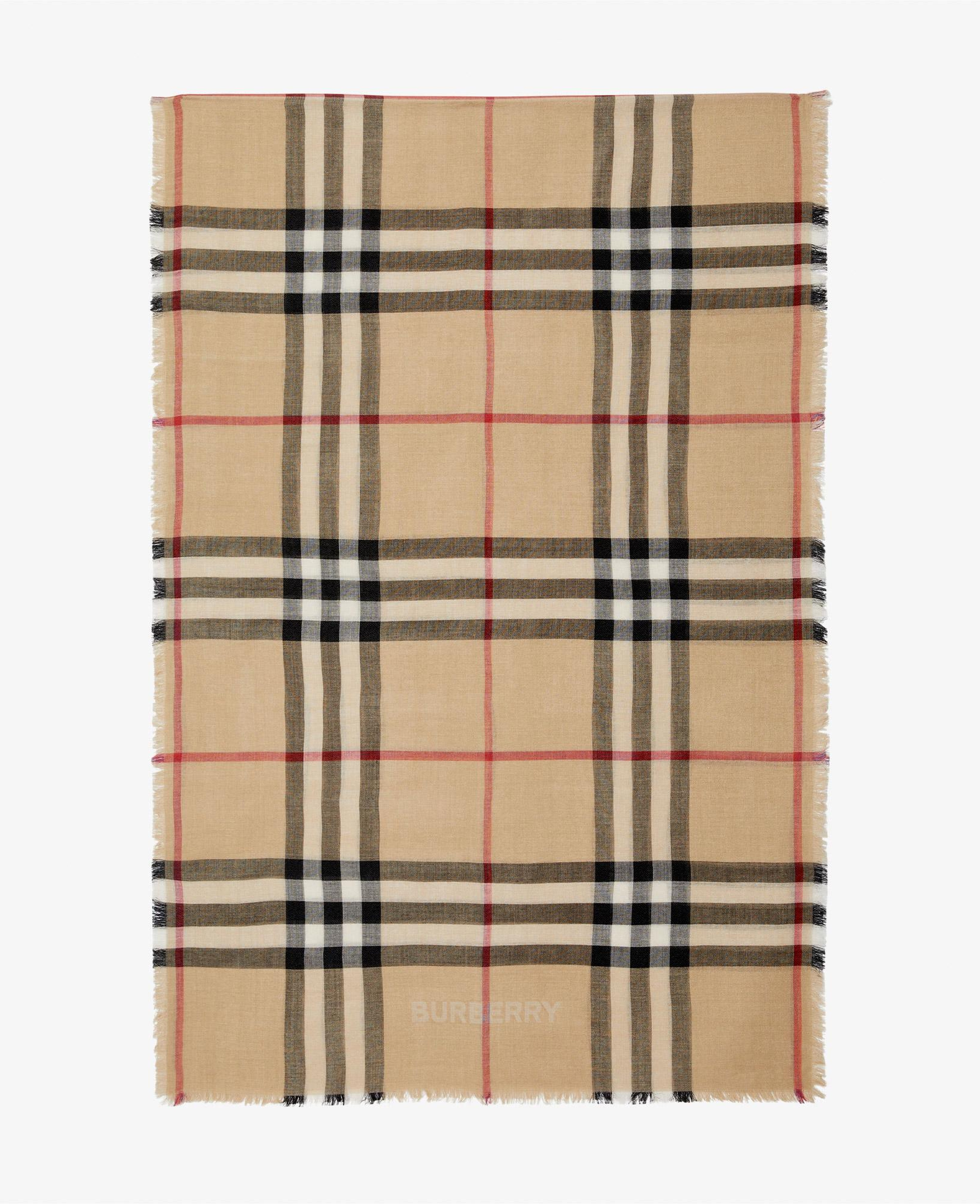 Burberry Gauz Reversible Wool Silk Kadın Bej Atkı