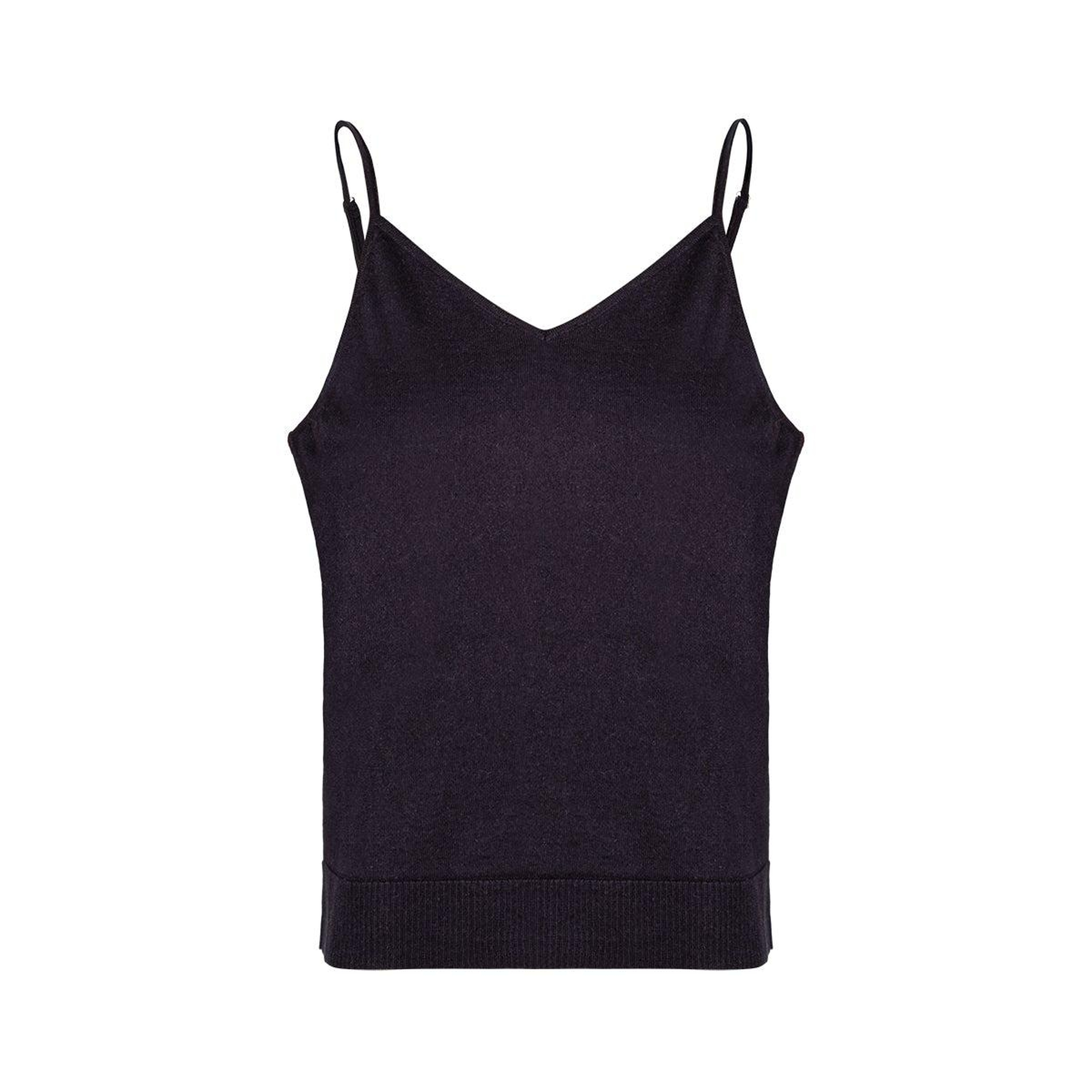 Siyah Zoe İpek Kaşmir Camisole Bluz