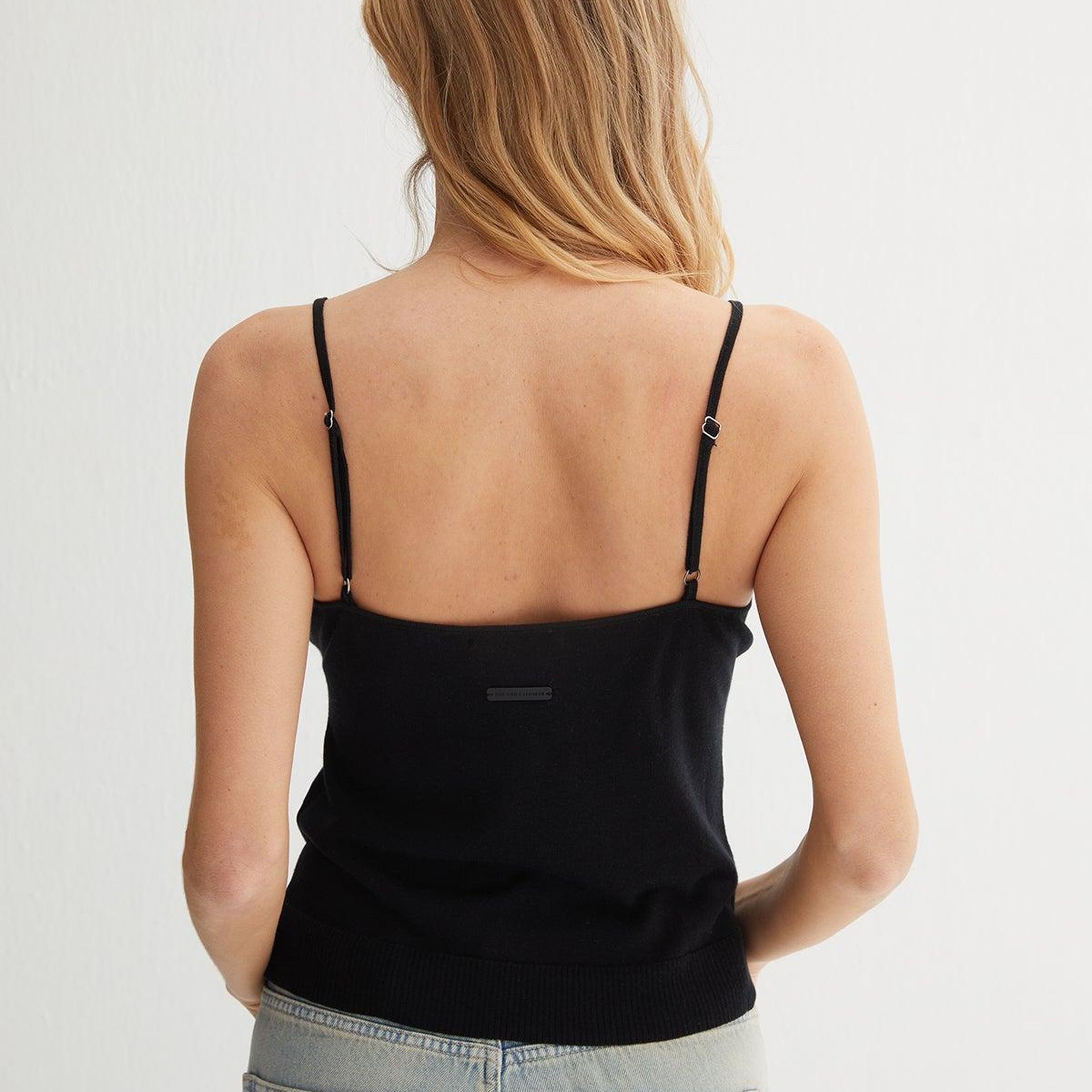 Siyah Zoe İpek Kaşmir Camisole Bluz