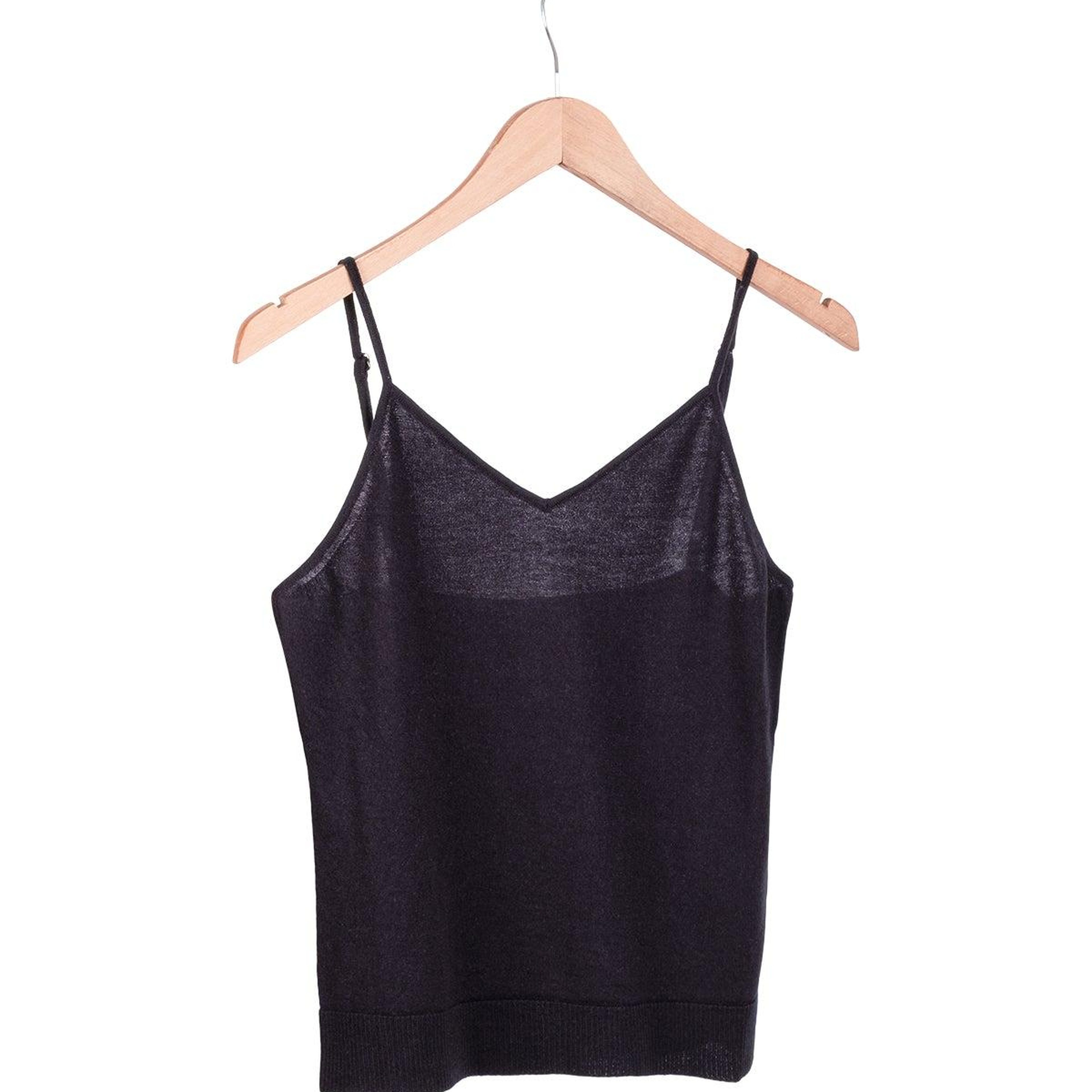 Siyah Zoe İpek Kaşmir Camisole Bluz