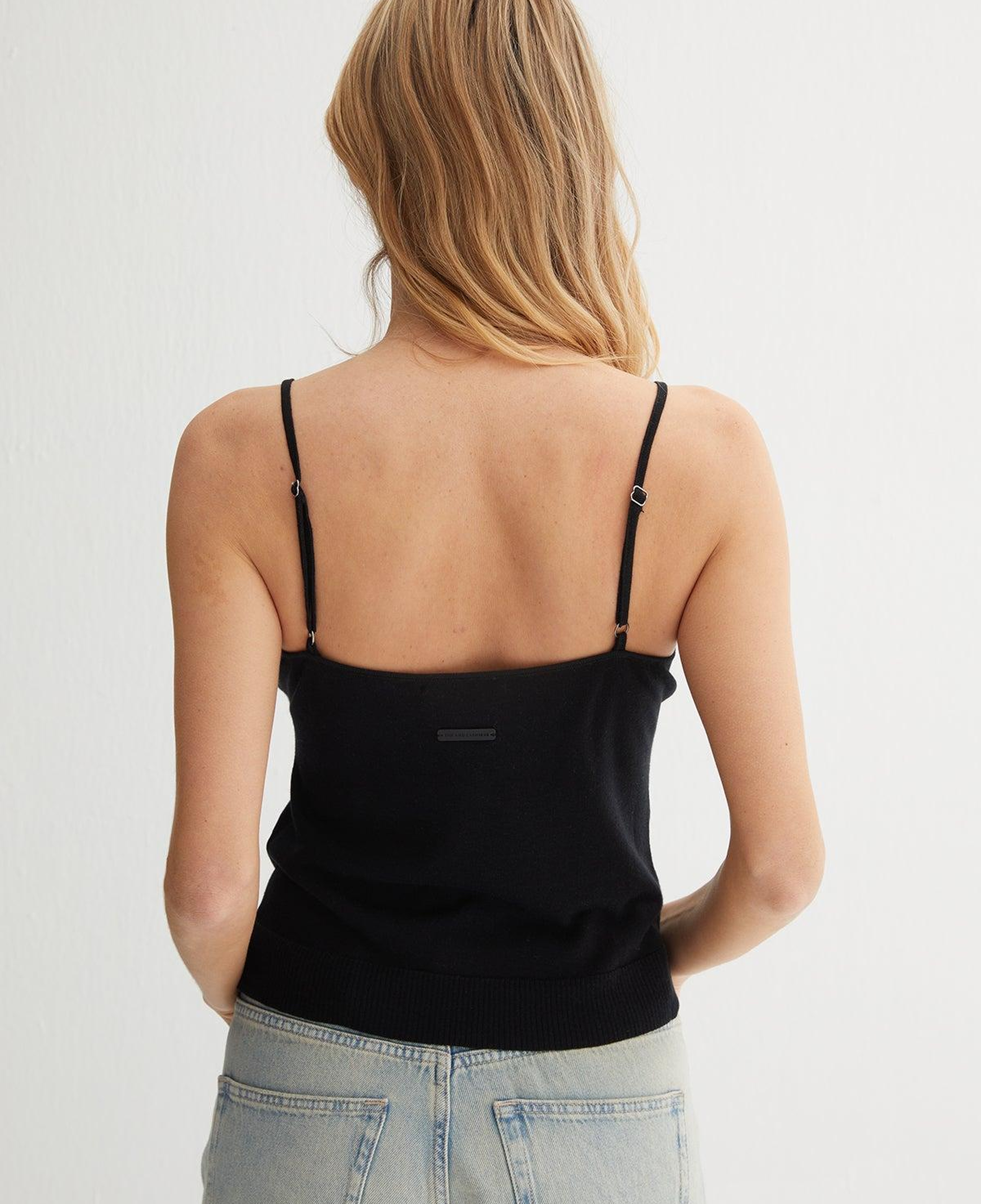 Siyah Zoe İpek Kaşmir Camisole Bluz