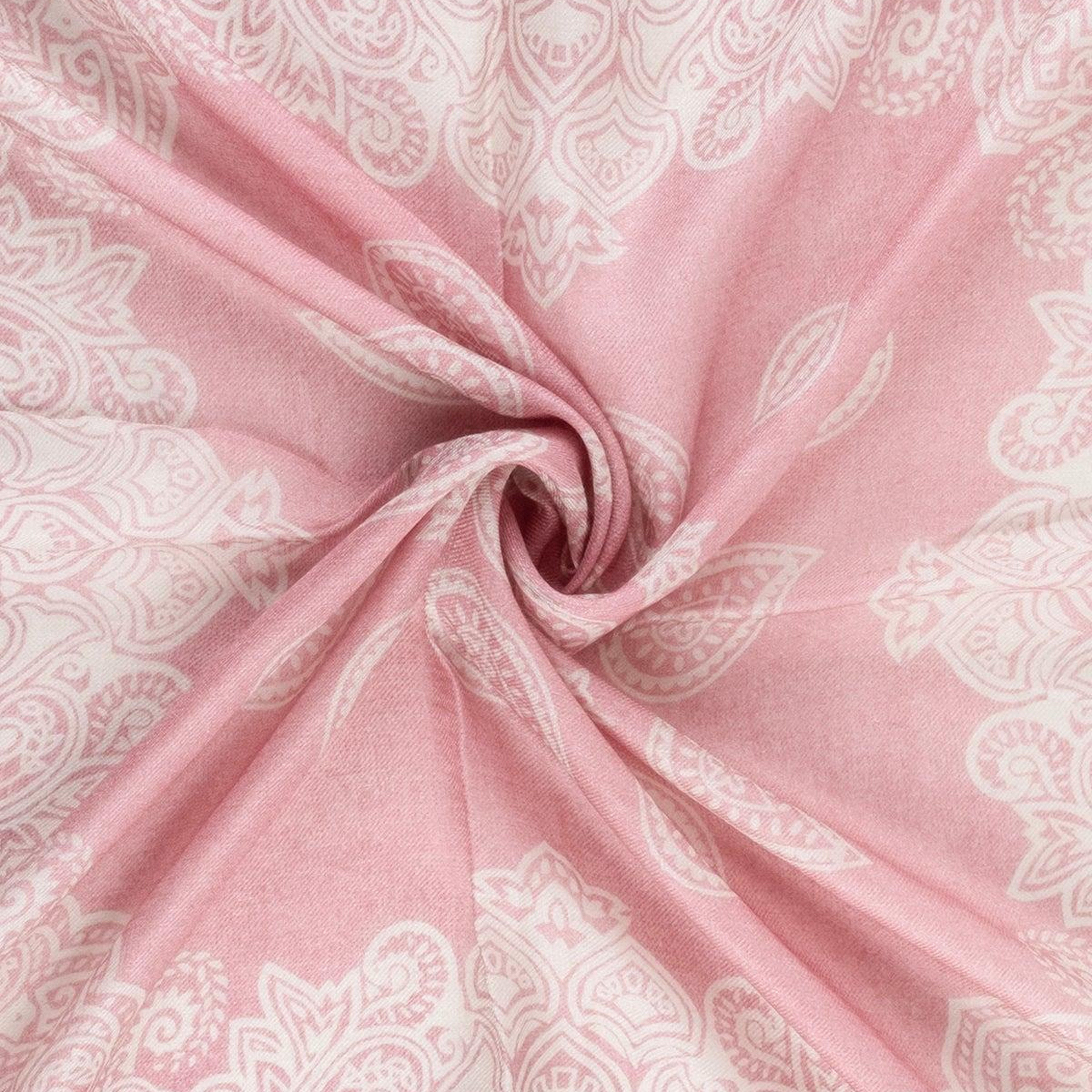 Pembe Jas İpekli Baskılı Kare Şal 70x70 cm