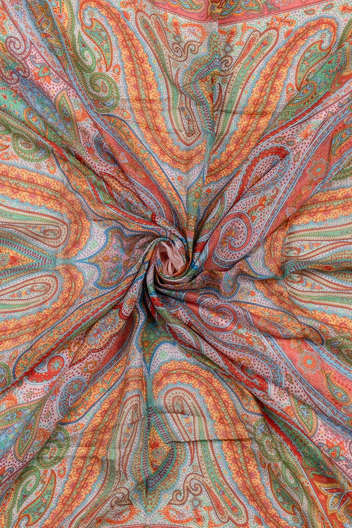 Renkli Jas ipekli Baskılı Pareo Şal 140x140 cm