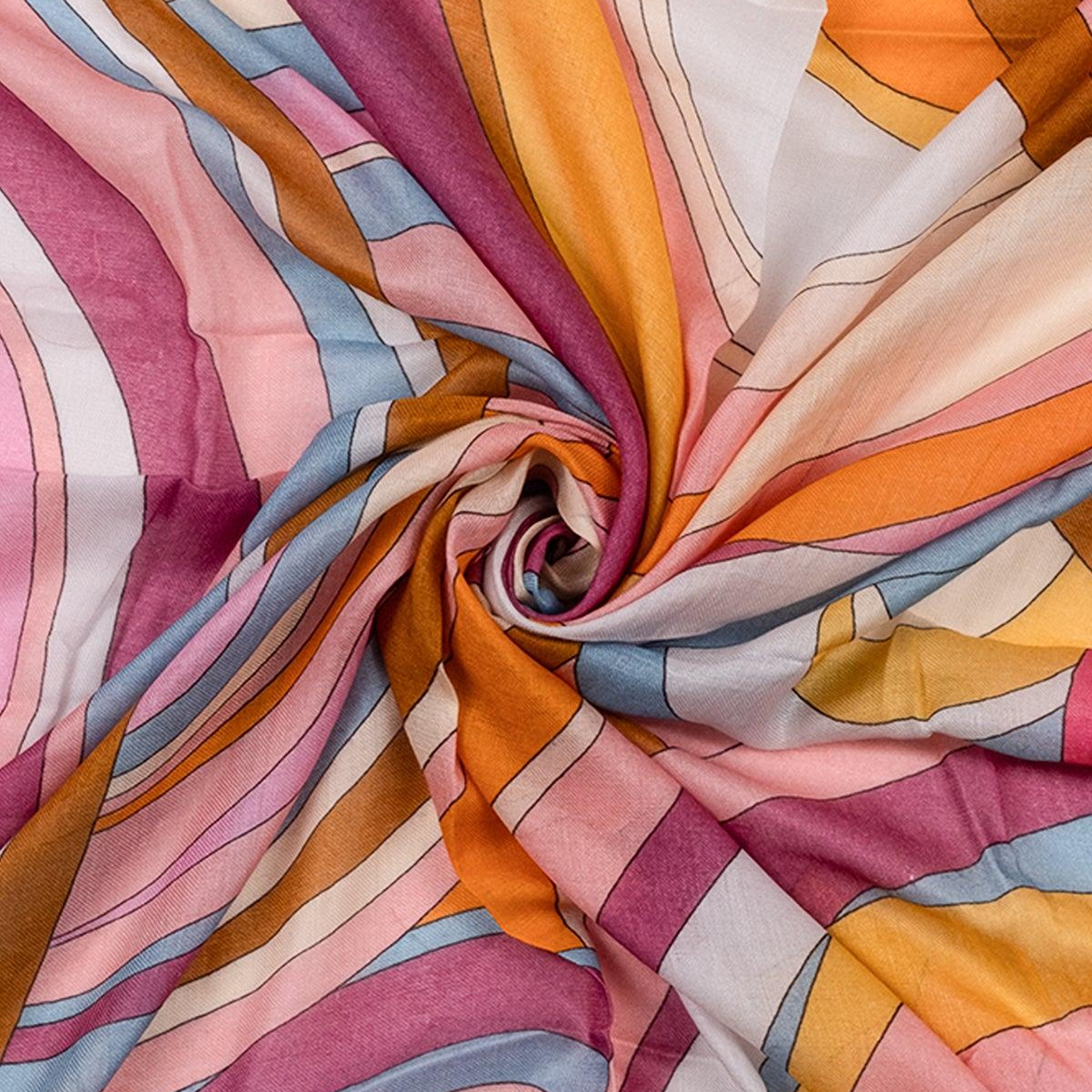 Pembe Jas İpekli Baskılı Pareo Şal 140x140 cm