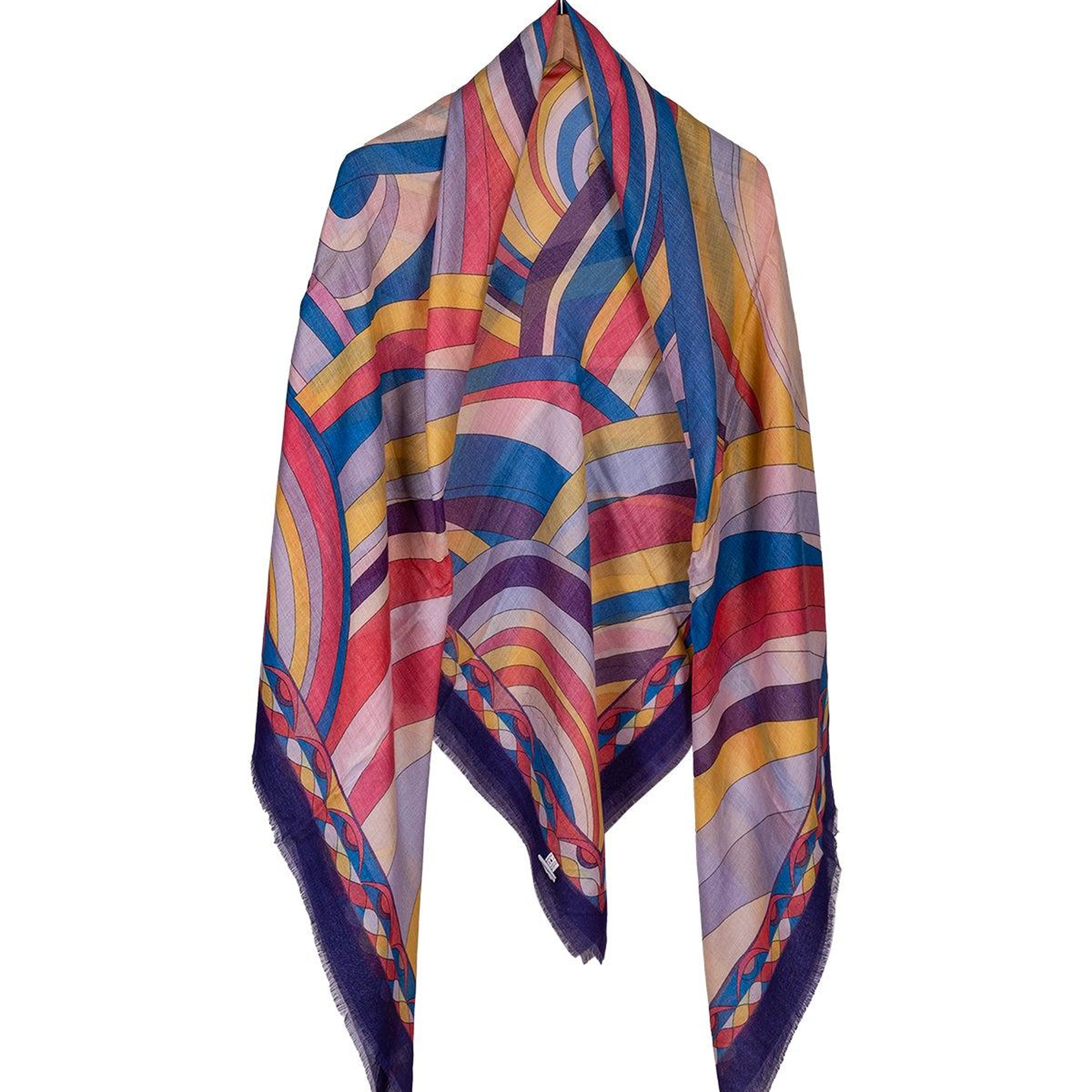 Mor Jas İpekli Baskılı Pareo Şal 140x140 cm