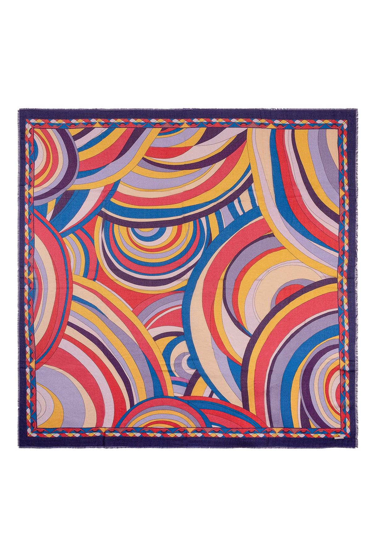 Mor Jas İpekli Baskılı Pareo Şal 140x140 cm
