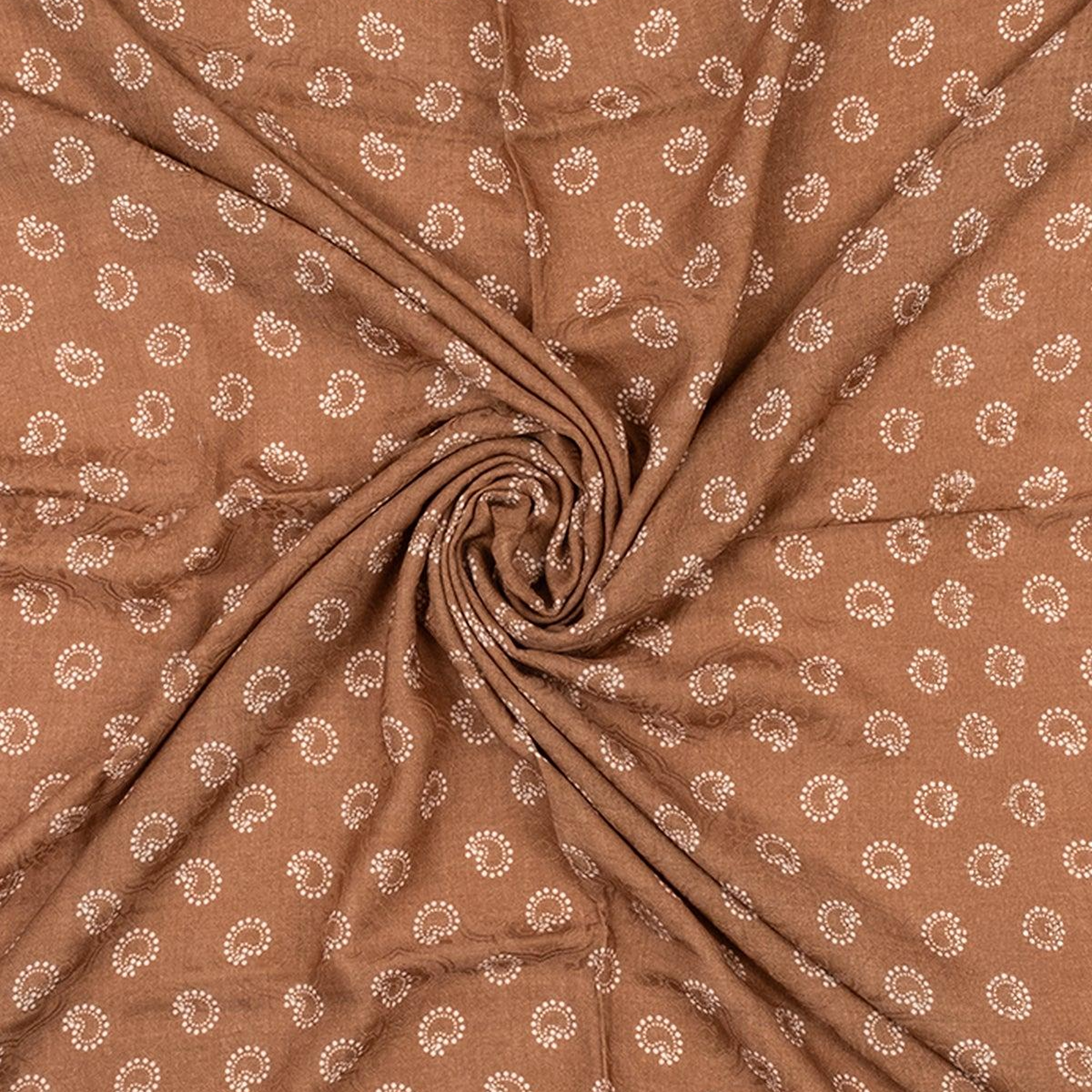 Camel Linda Saf Kaşmir Desenli Kare Eşarp 140x140 cm