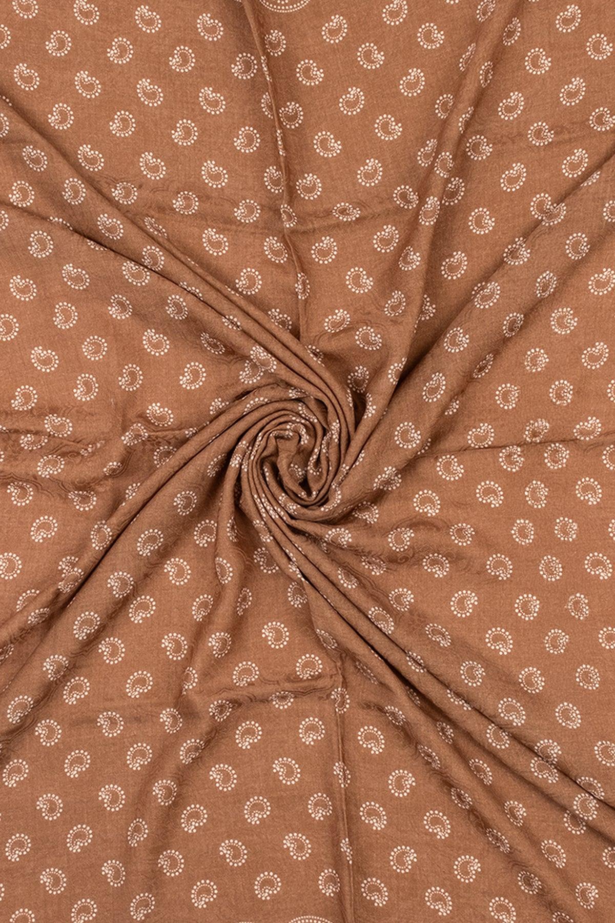 Camel Linda Saf Kaşmir Desenli Kare Eşarp 140x140 cm