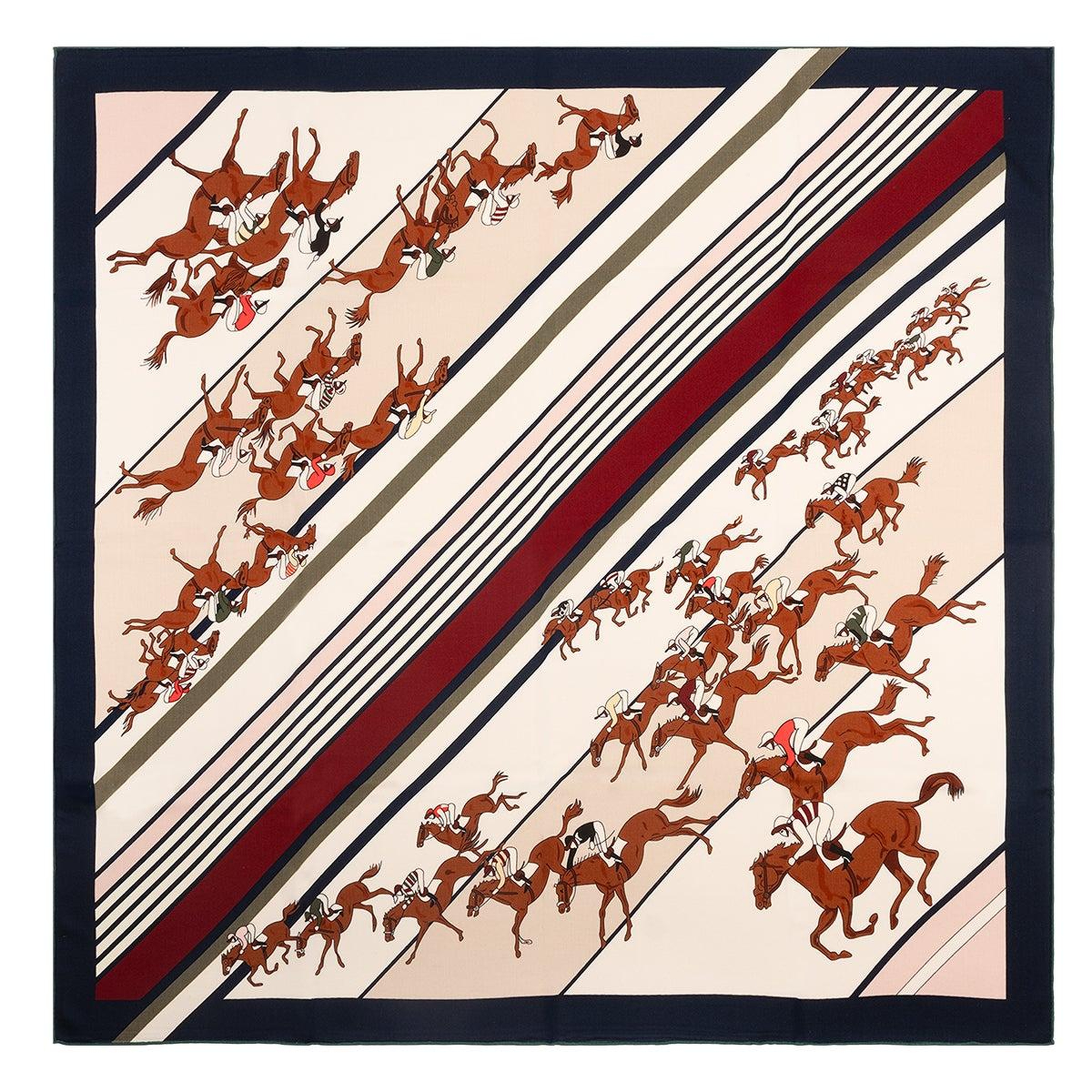 Bordo Linda Saf Kaşmir Desenli Kare Eşarp 140x140 cm