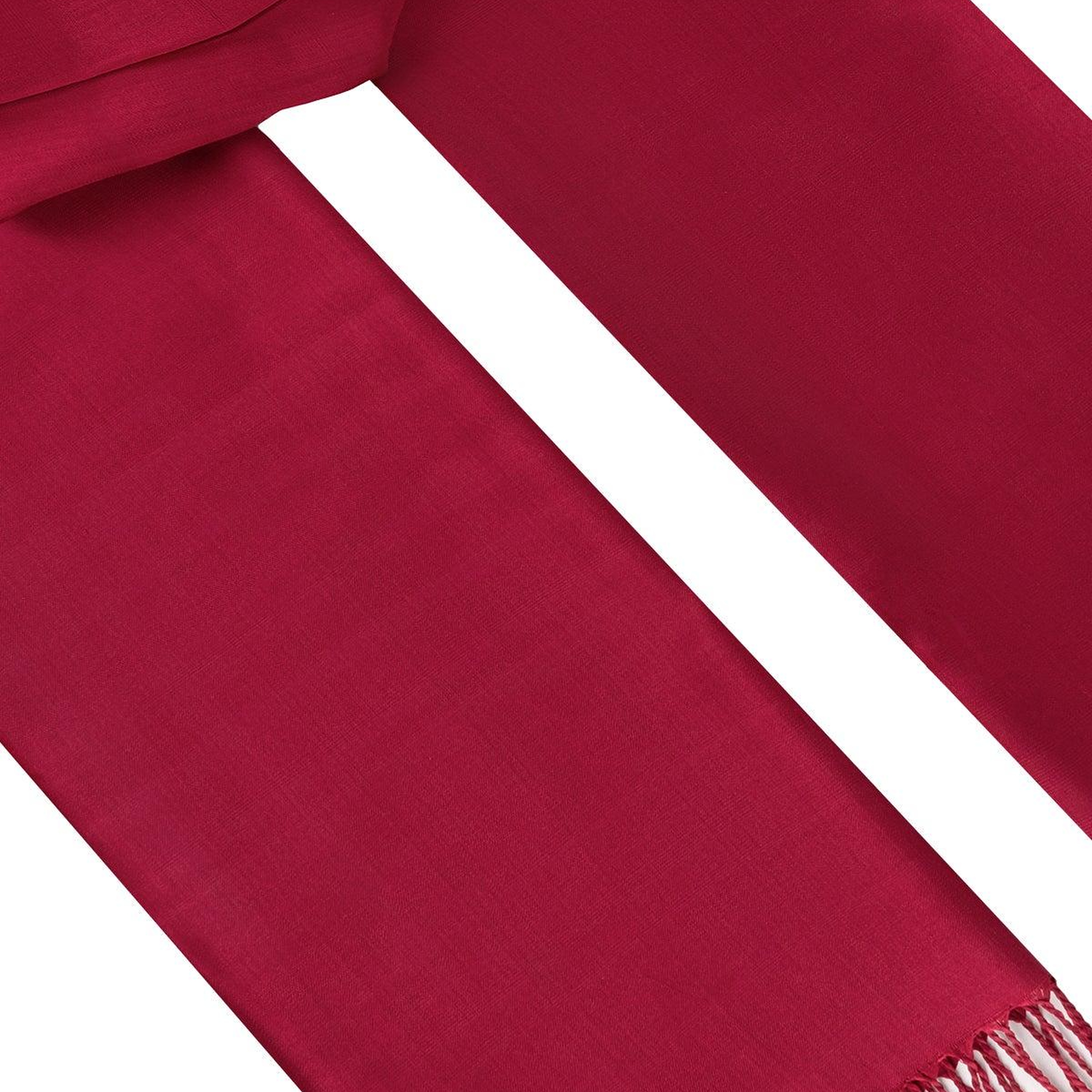 Bordo El Dokuması Saf İpek Şal