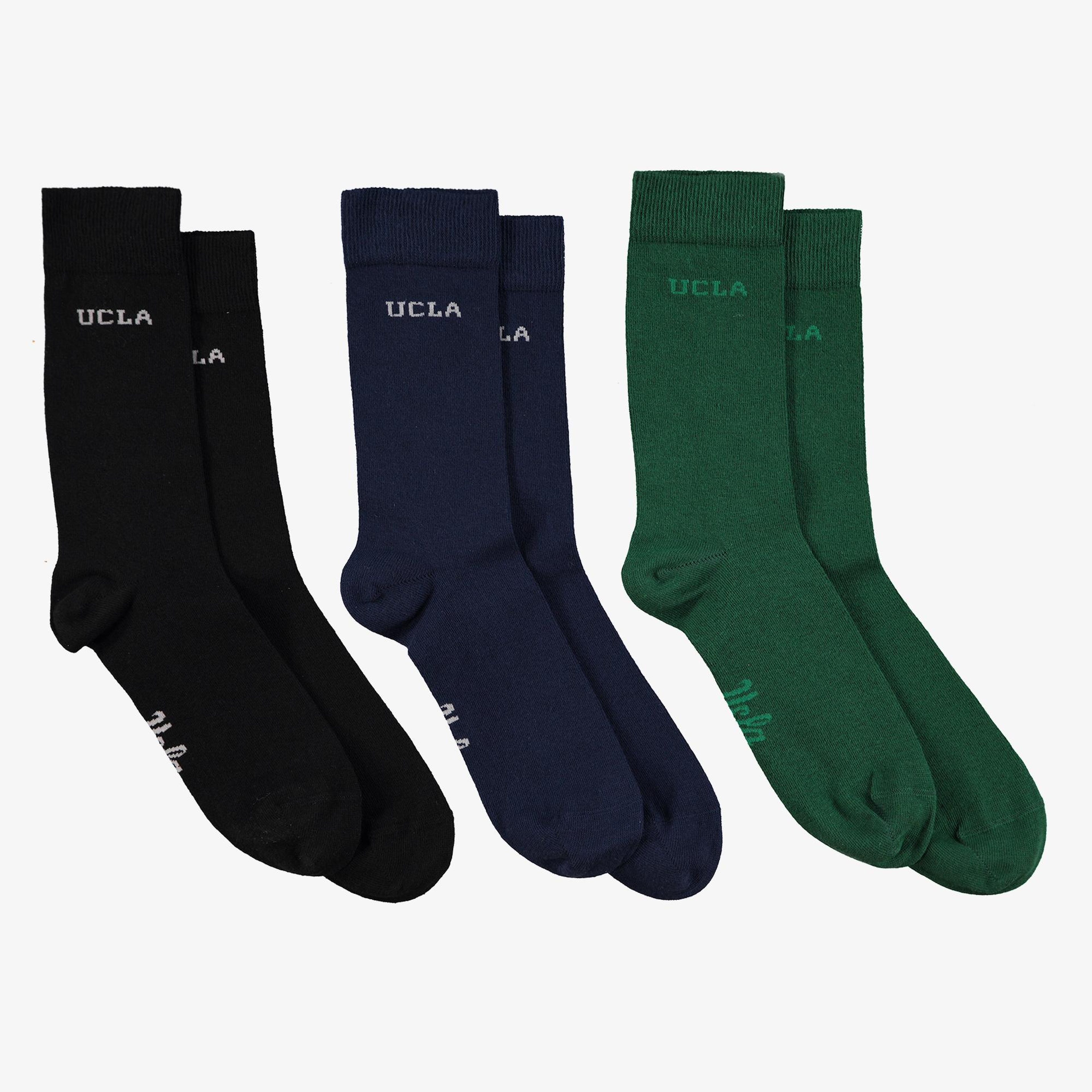 Ucla Silvius 3'Lü Unisex Siyah Çorap