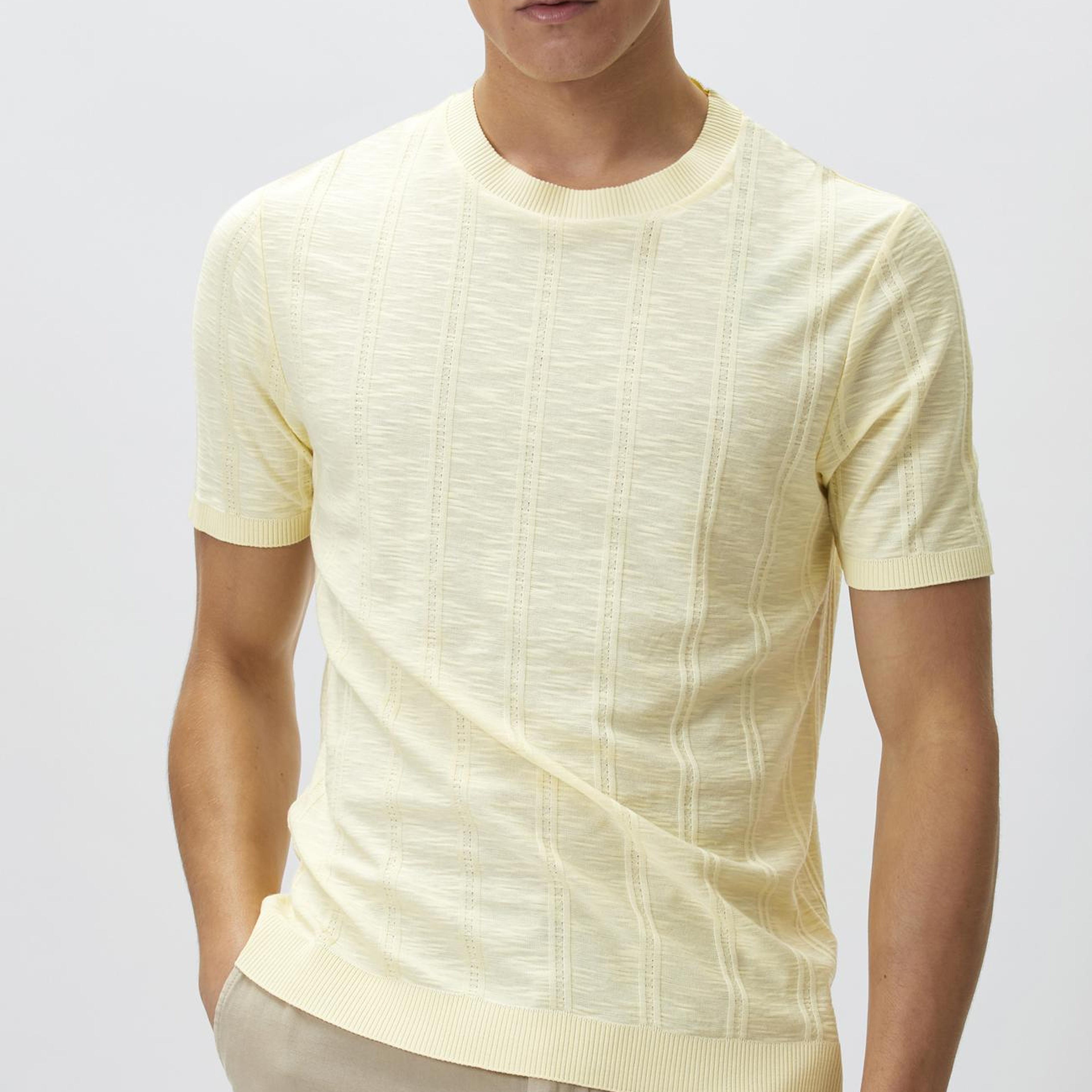 Network Erkek Sarı Desenli T-shirt