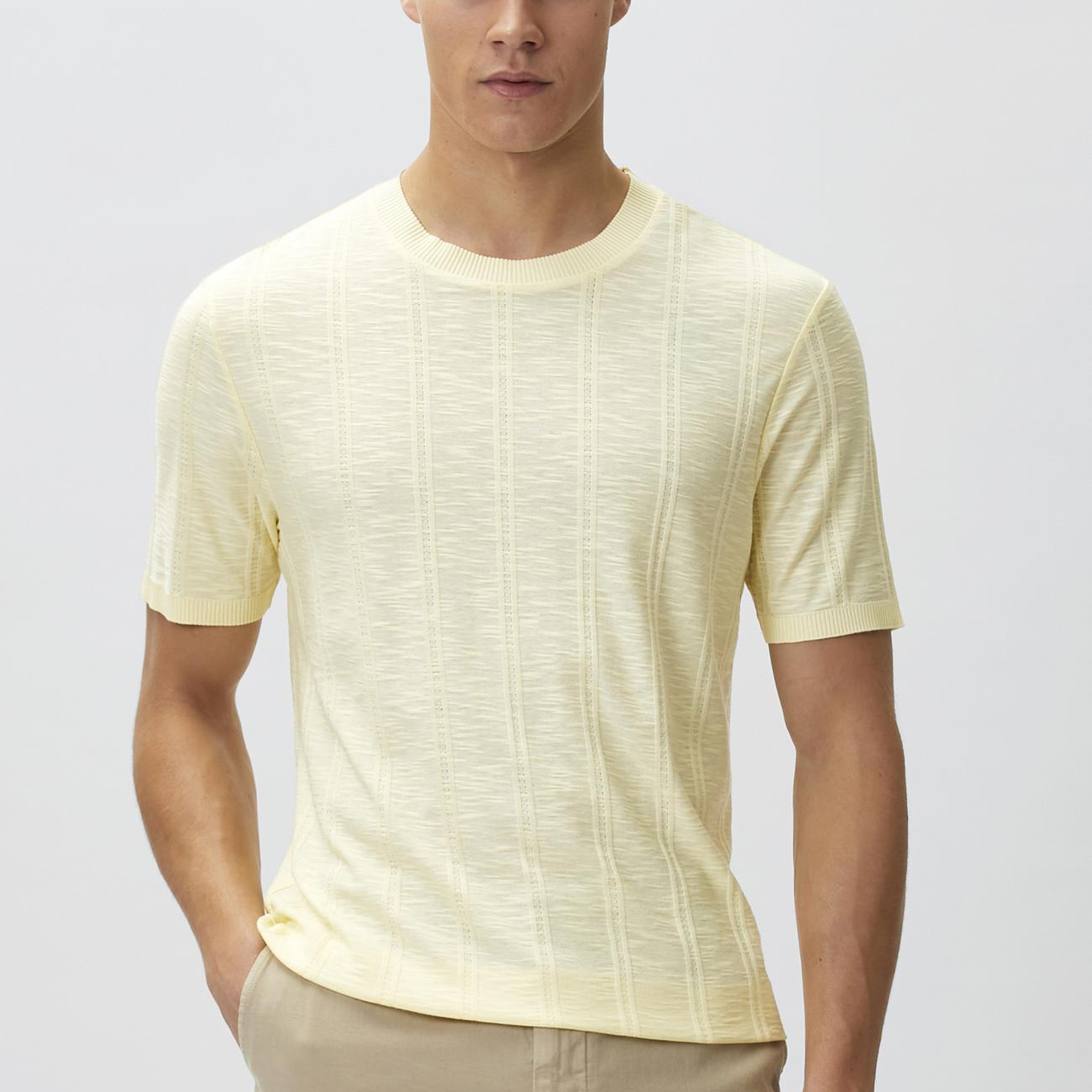 Network Erkek Sarı Desenli T-shirt