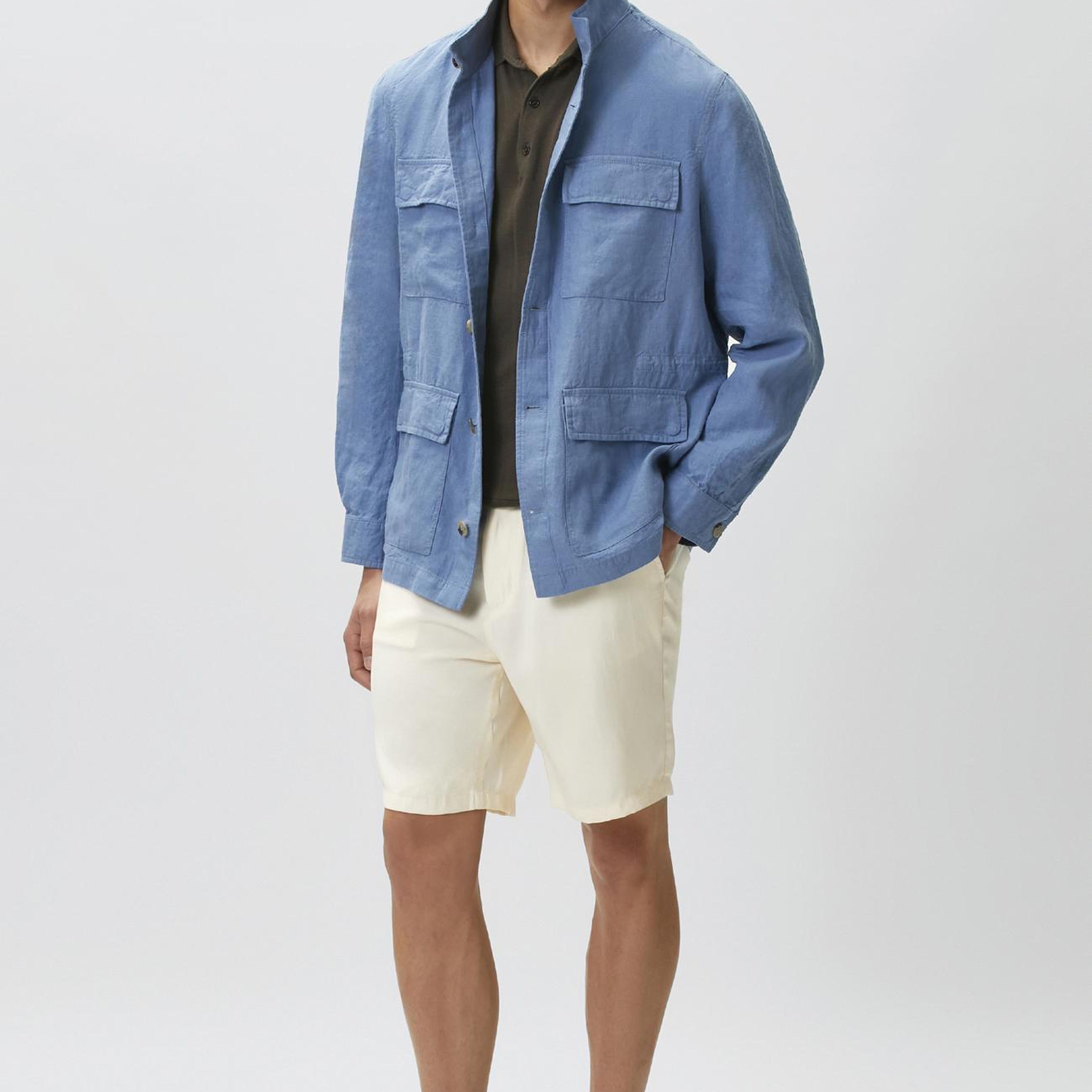 Network Erkek Bej Slim Fit Modal Şort