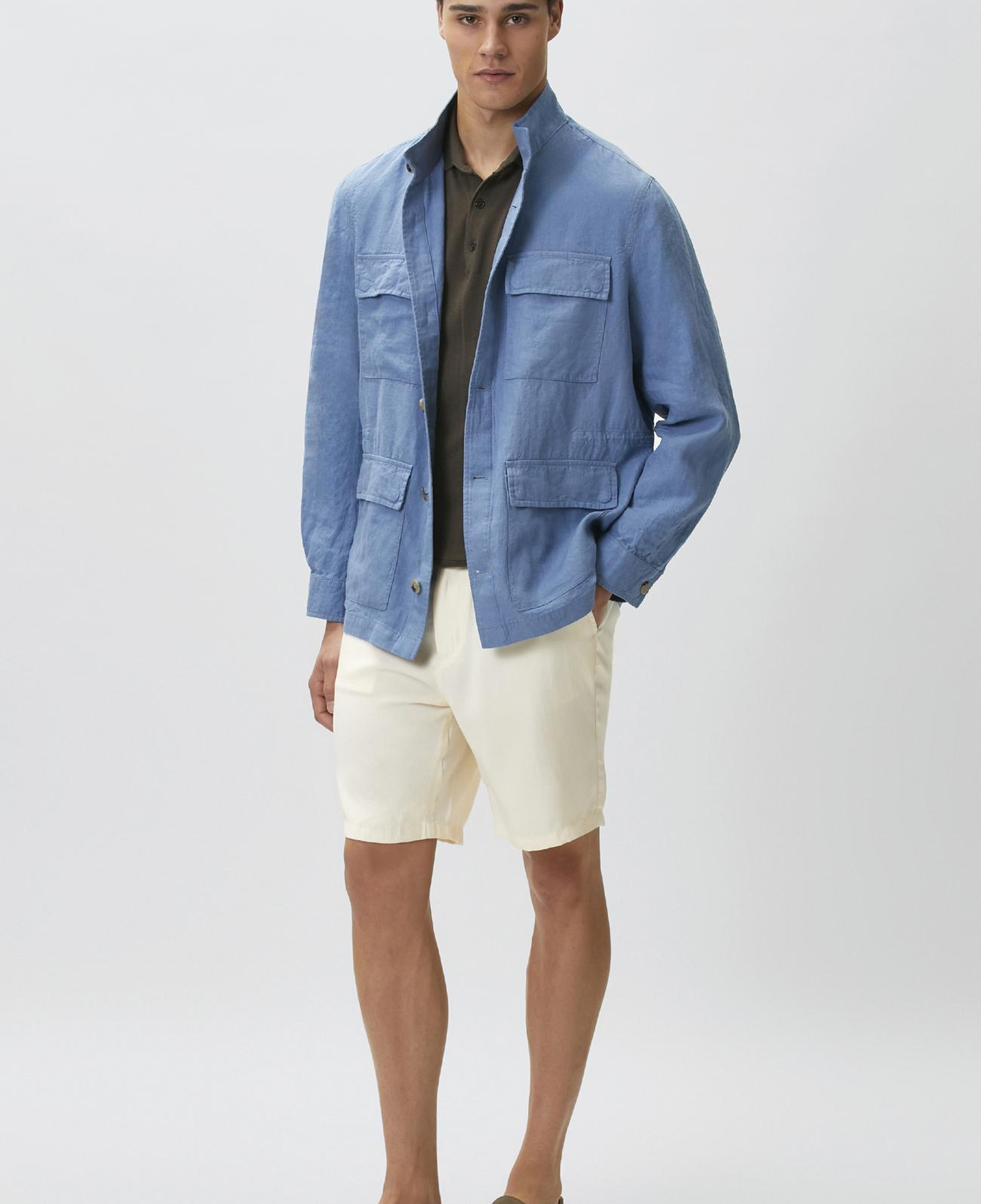 Network Erkek Bej Slim Fit Modal Şort