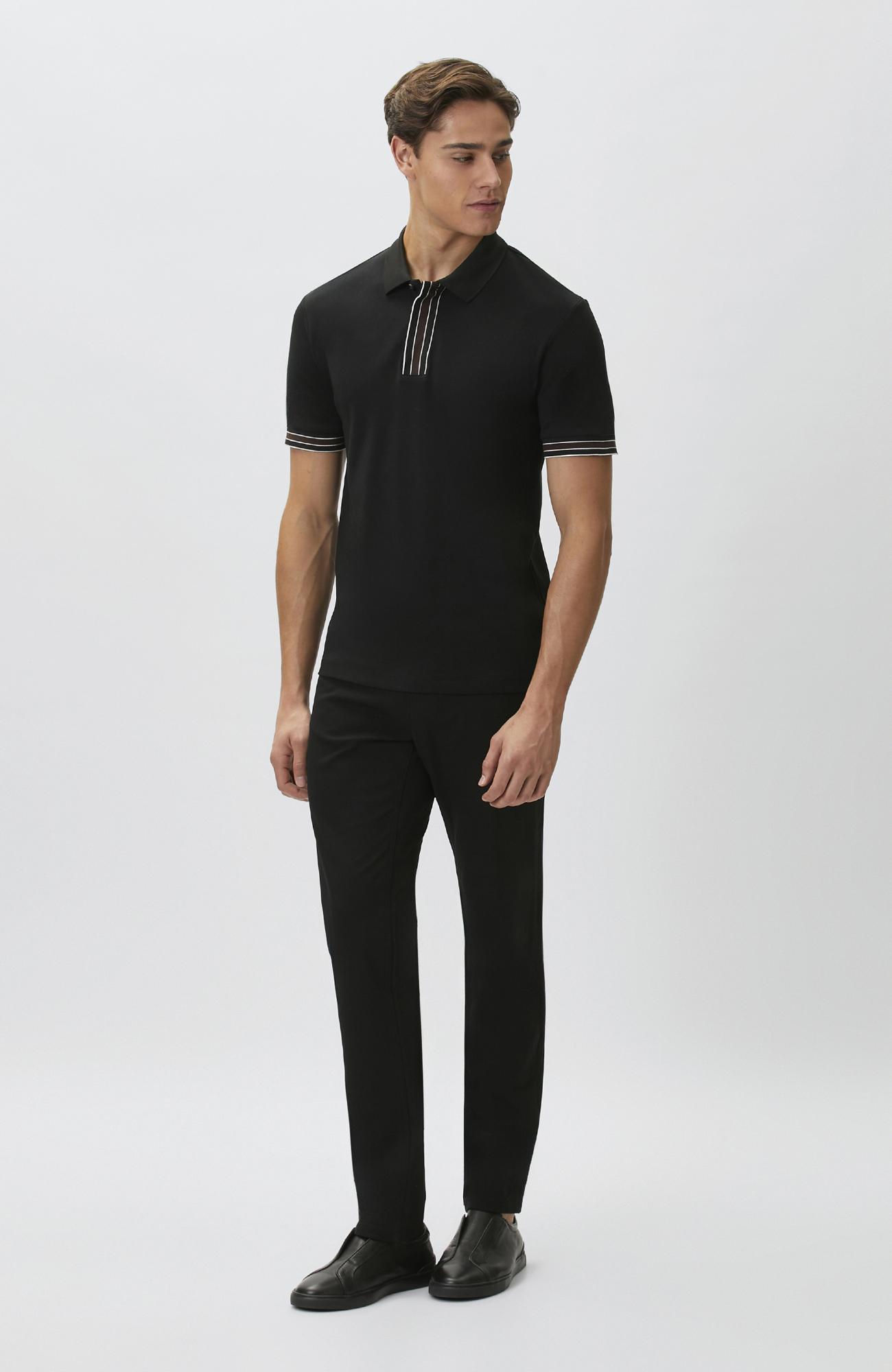 Network Erkek Siyah Gizli Patlı Polo Yaka Garnili T-shirt
