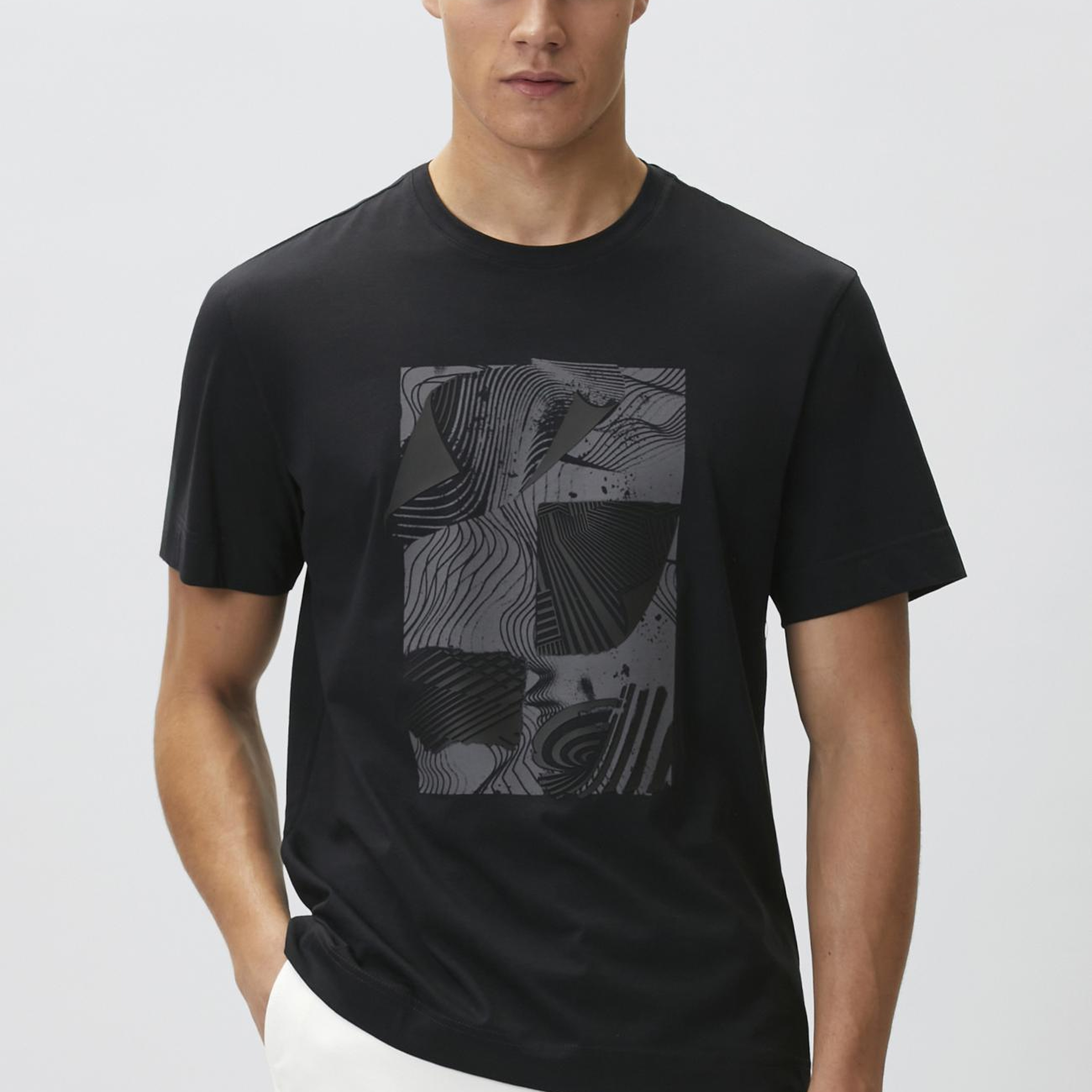 Network Erkek Lacivert Enjeksiyon Baskılı T-shirt