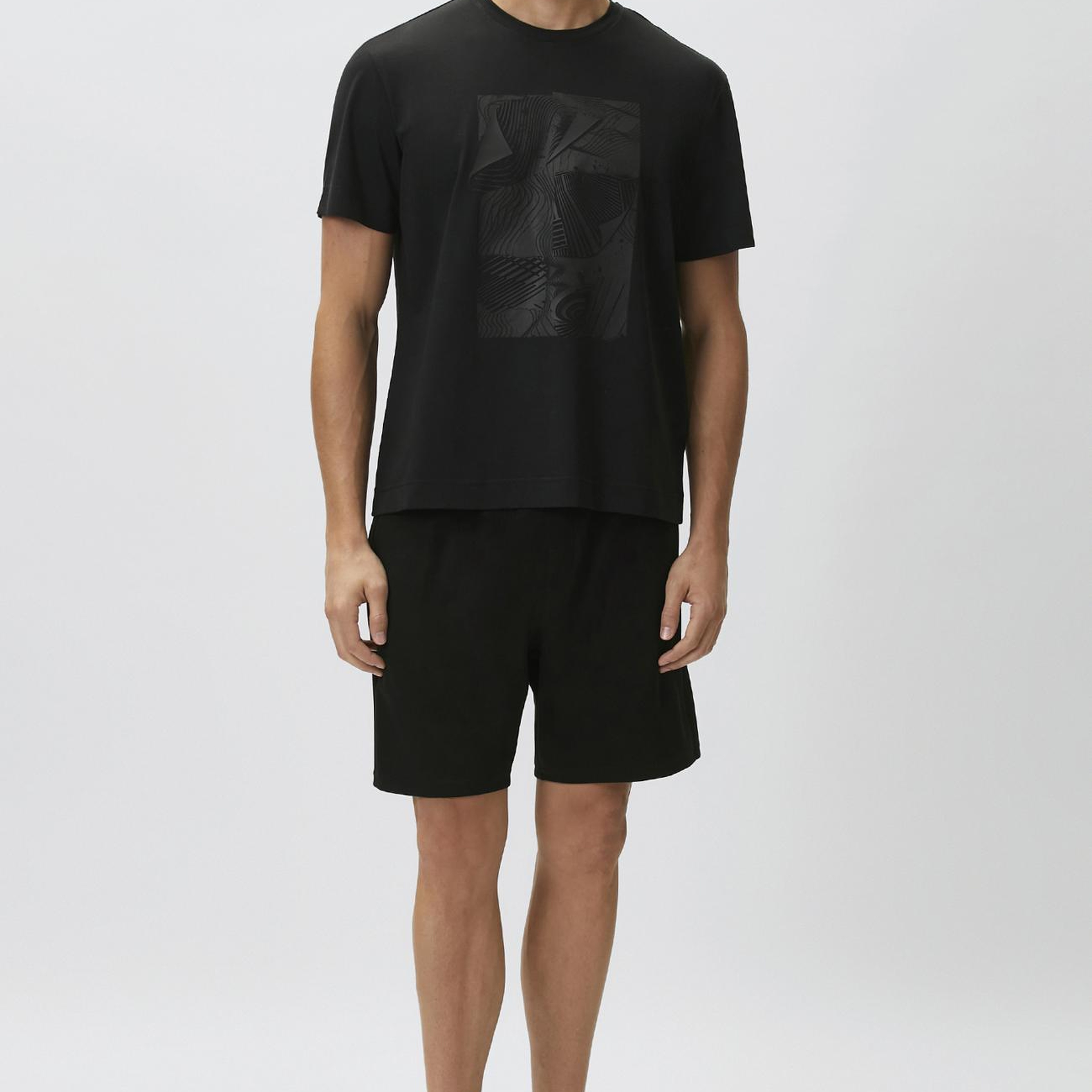Network Erkek Siyah Enjeksiyon Baskılı T-shirt