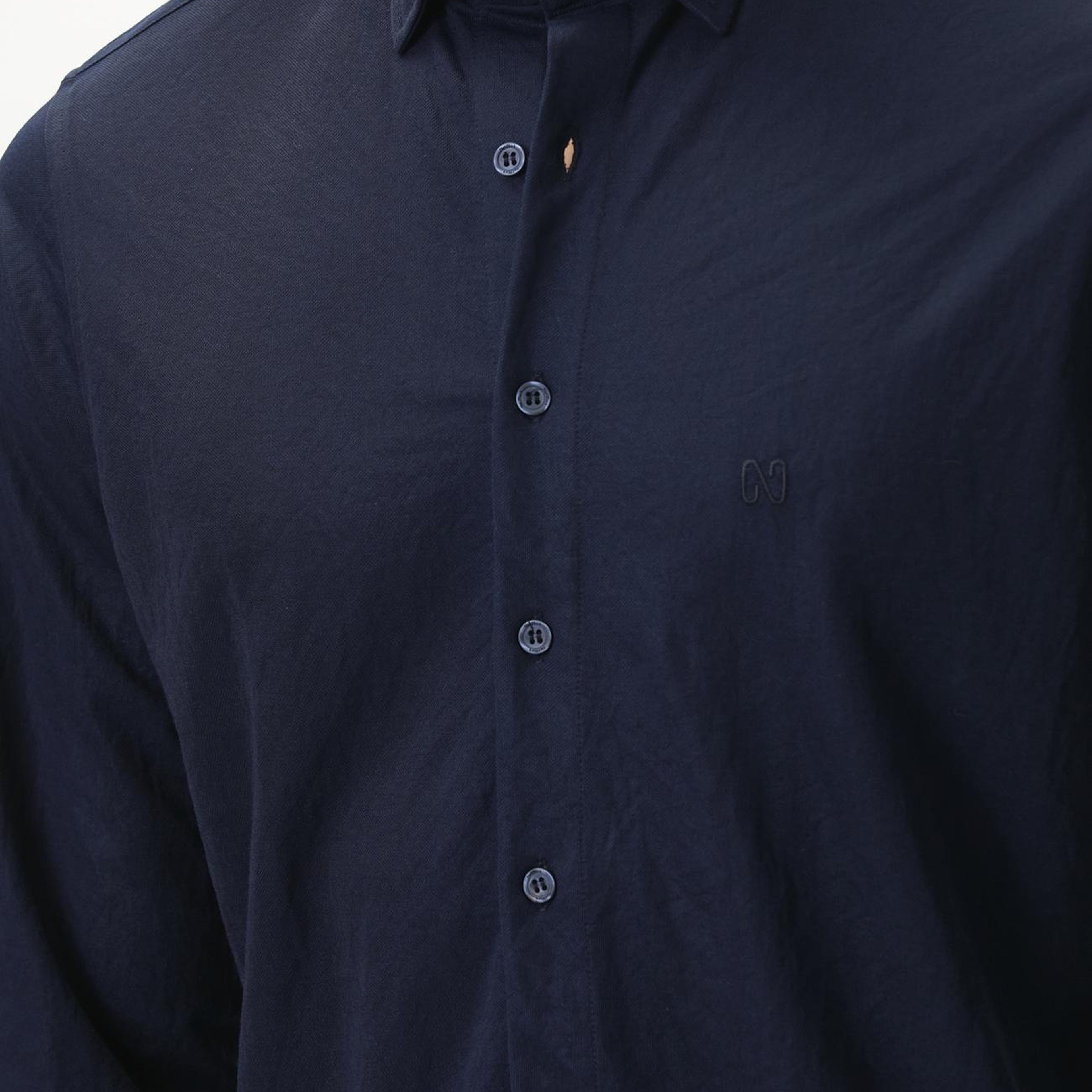 Network Erkek Slim Fit Lacivert Uzun Kol Örme Gömlek