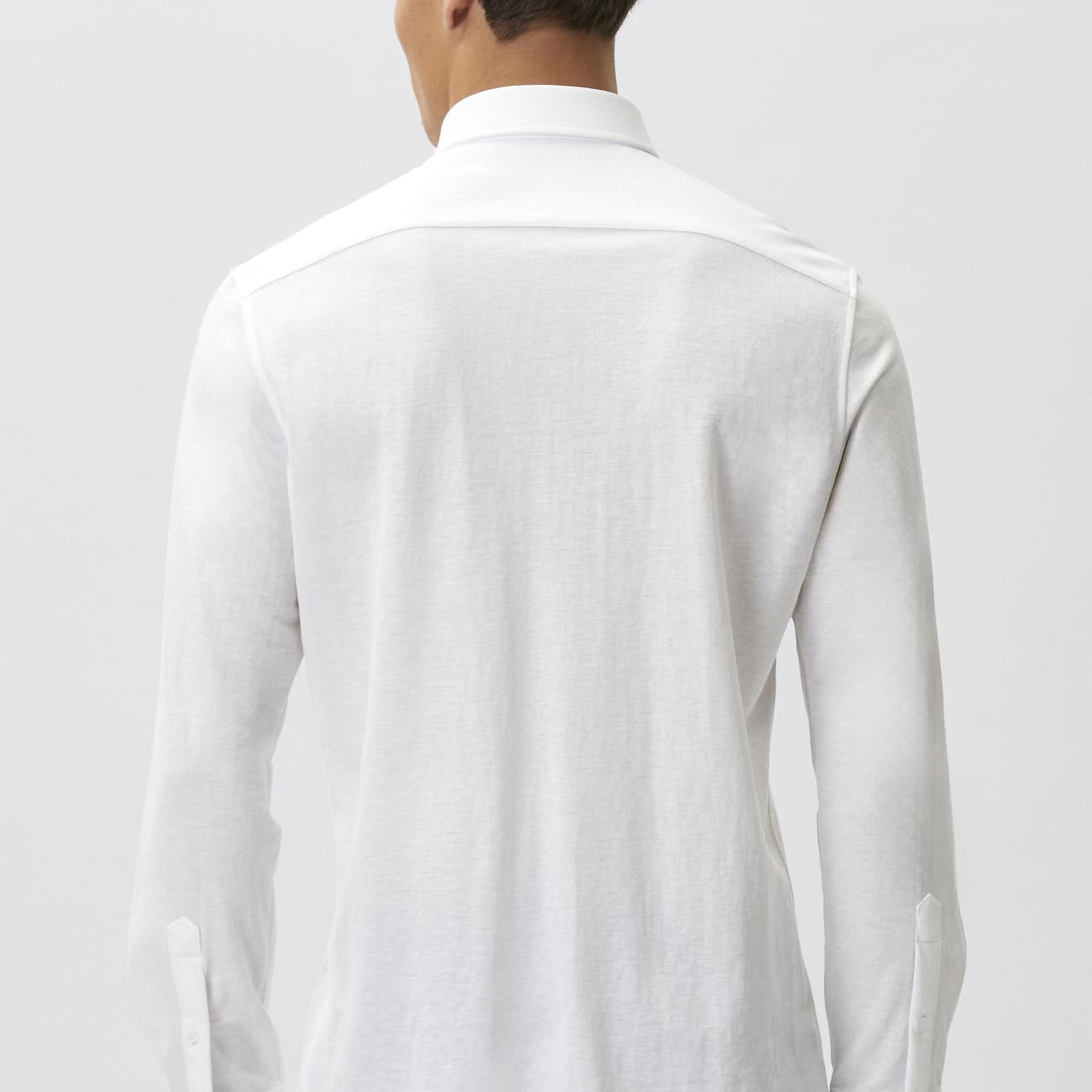 Network Erkek Slim Fit Beyaz Uzun Kol Örme Gömlek