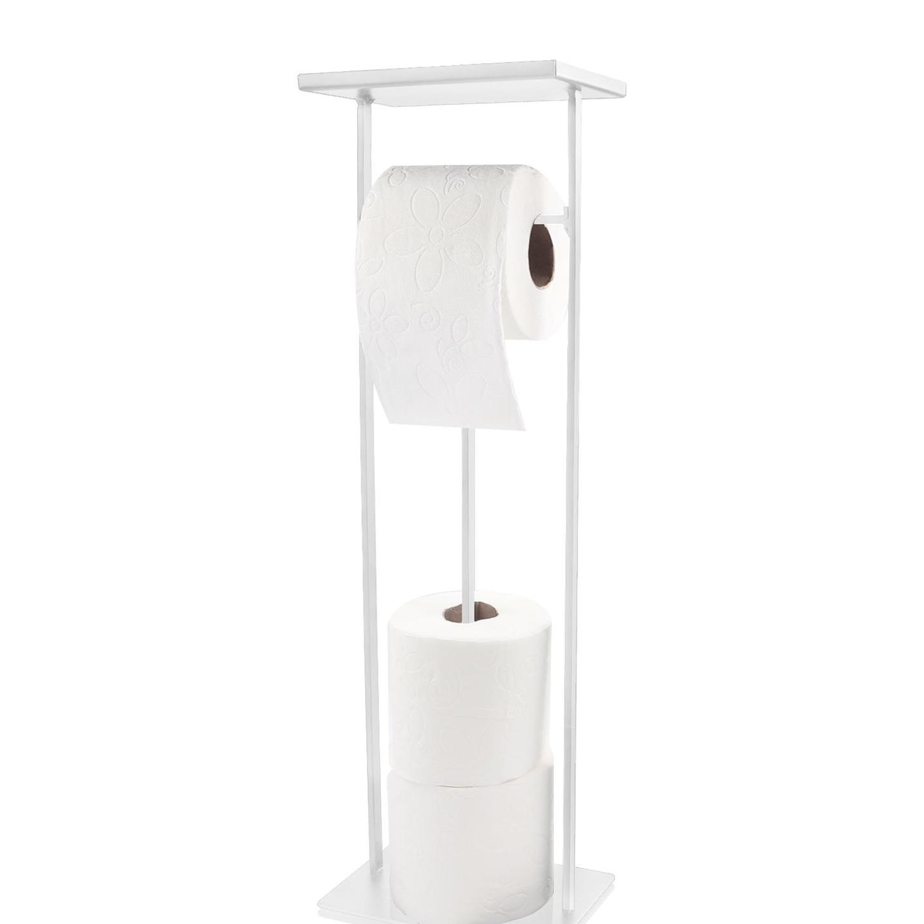 Tepsili Tuvalet Kağıdı Standı Beyaz 54x15x12 cm