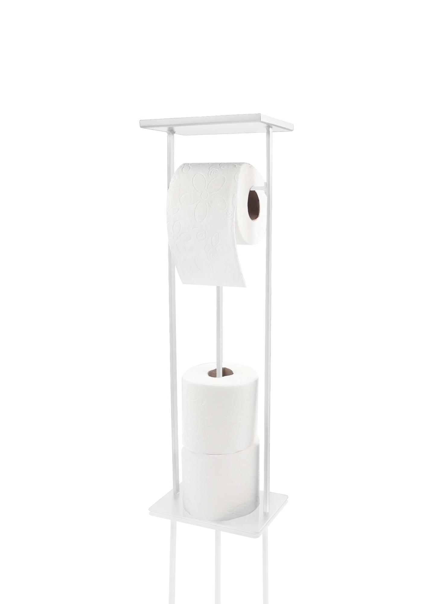 Tepsili Tuvalet Kağıdı Standı Beyaz 54x15x12 cm