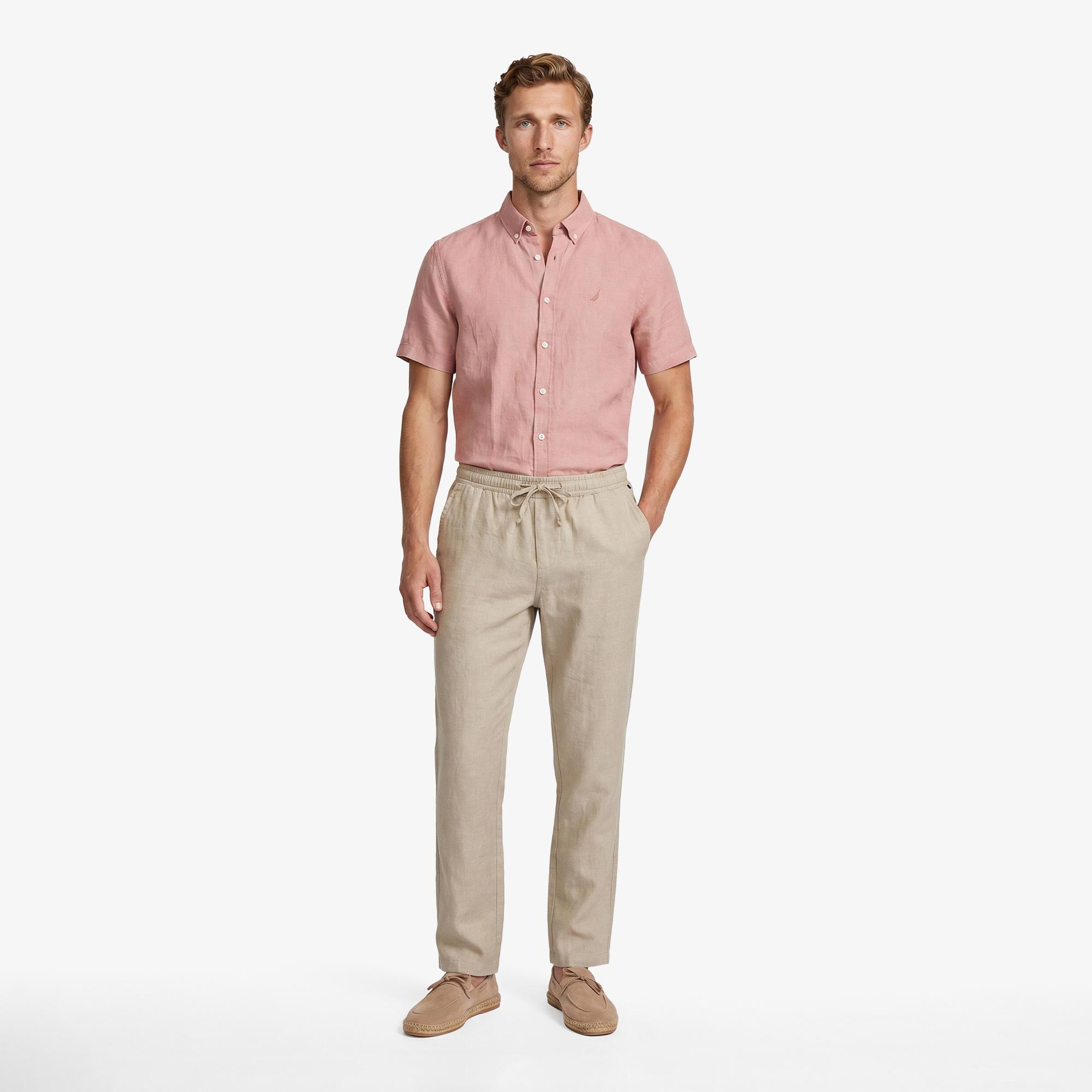 Nautica Erkek Bej Jogger Keten Pantolon