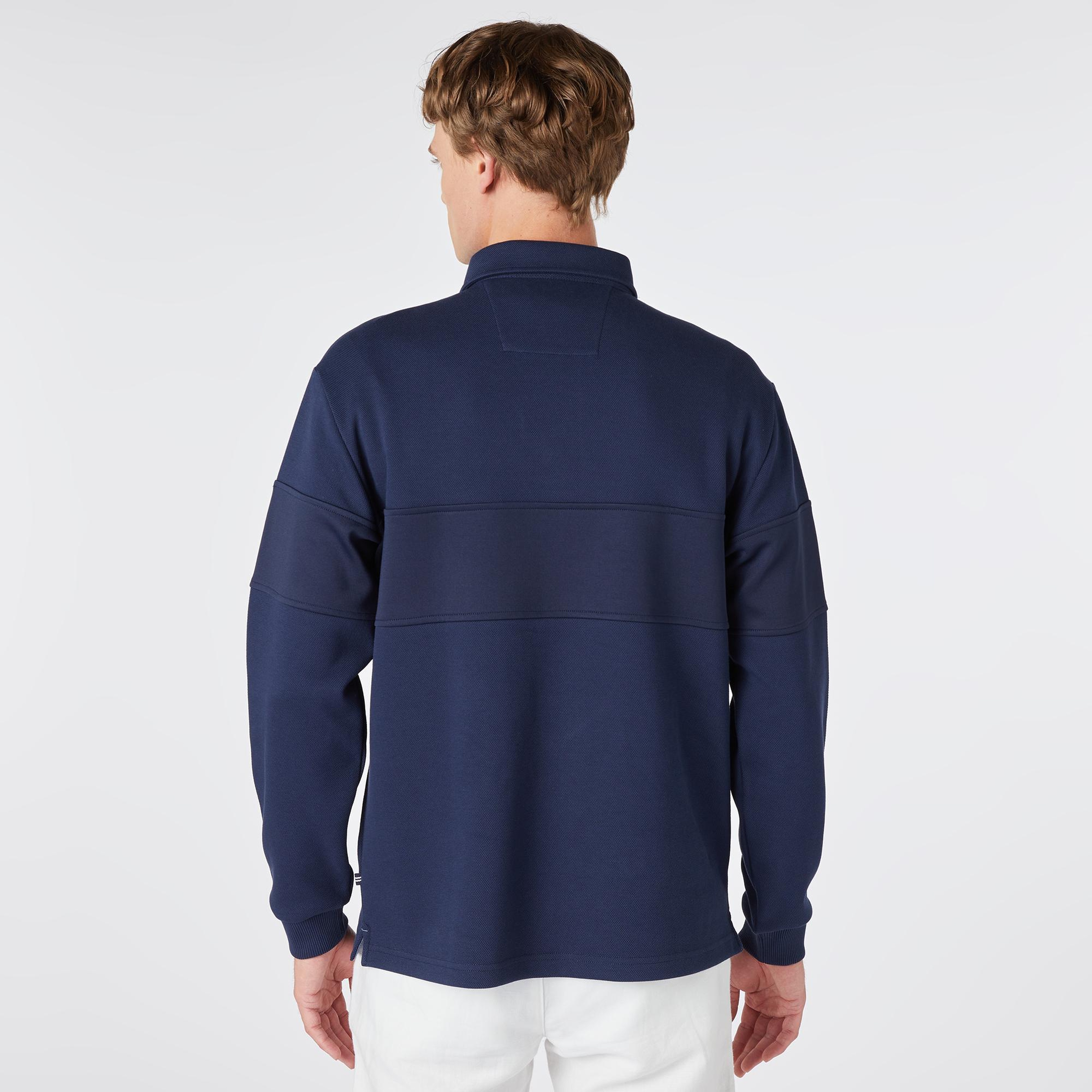 Nautica Erkek Lacivert Classic Fit Uzun Kollu Polo Yaka T-Shirt