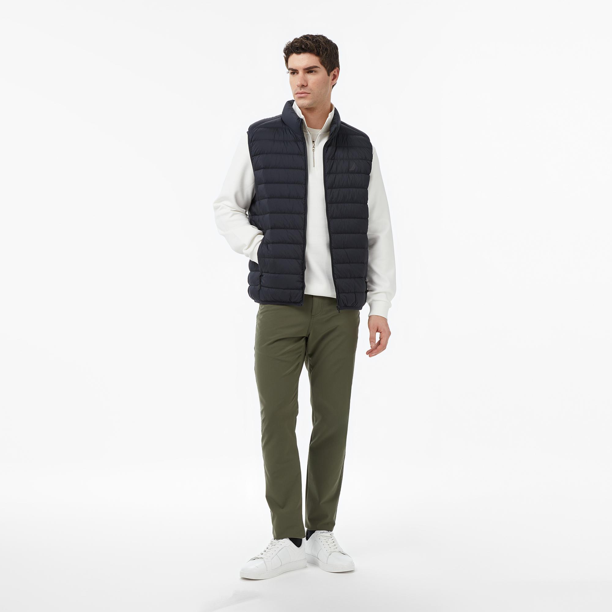 Nautica Erkek Siyah Regular Fit Su İtici Kaz Tüyü Yelek