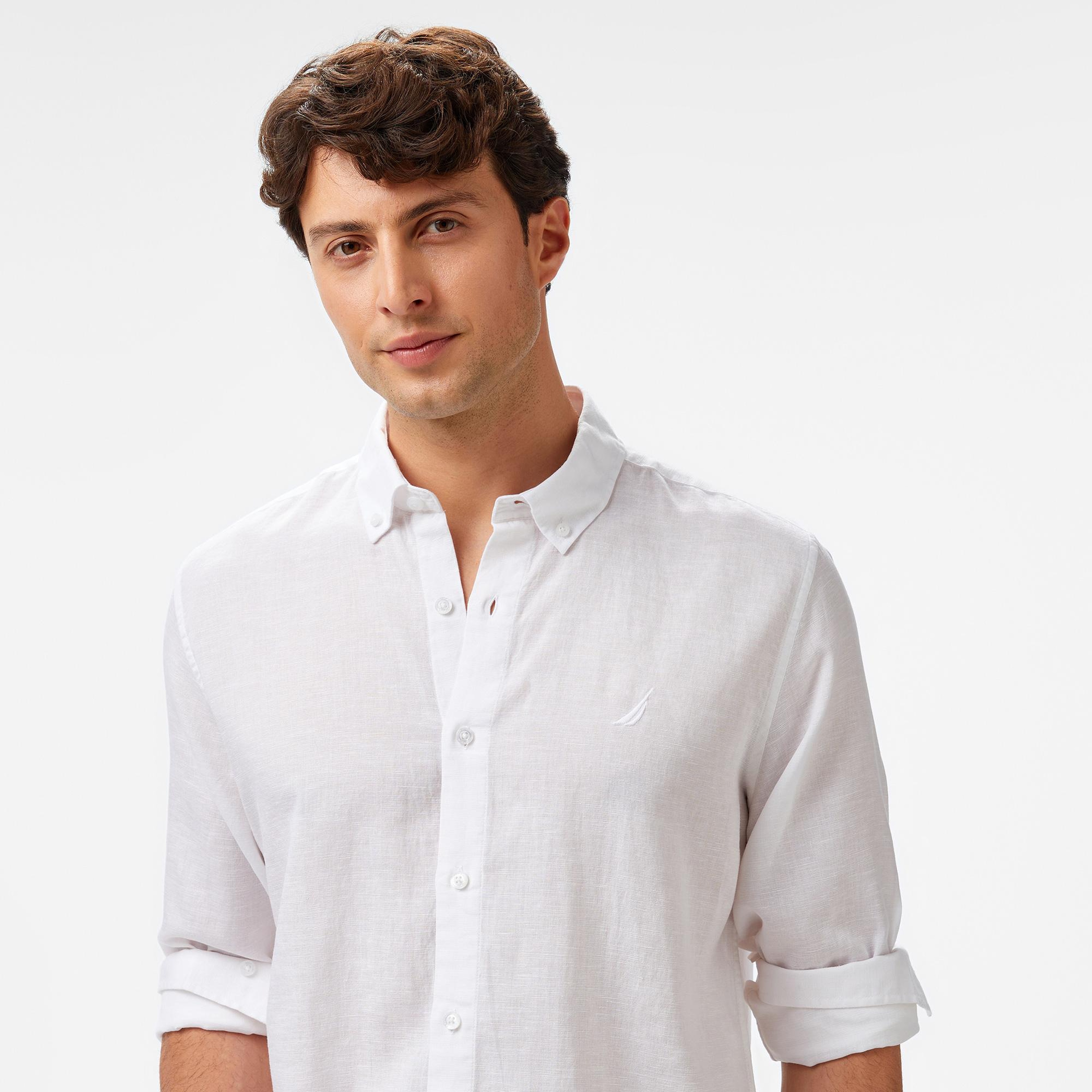 Nautica Erkek Beyaz Classic Fit Gömlek
