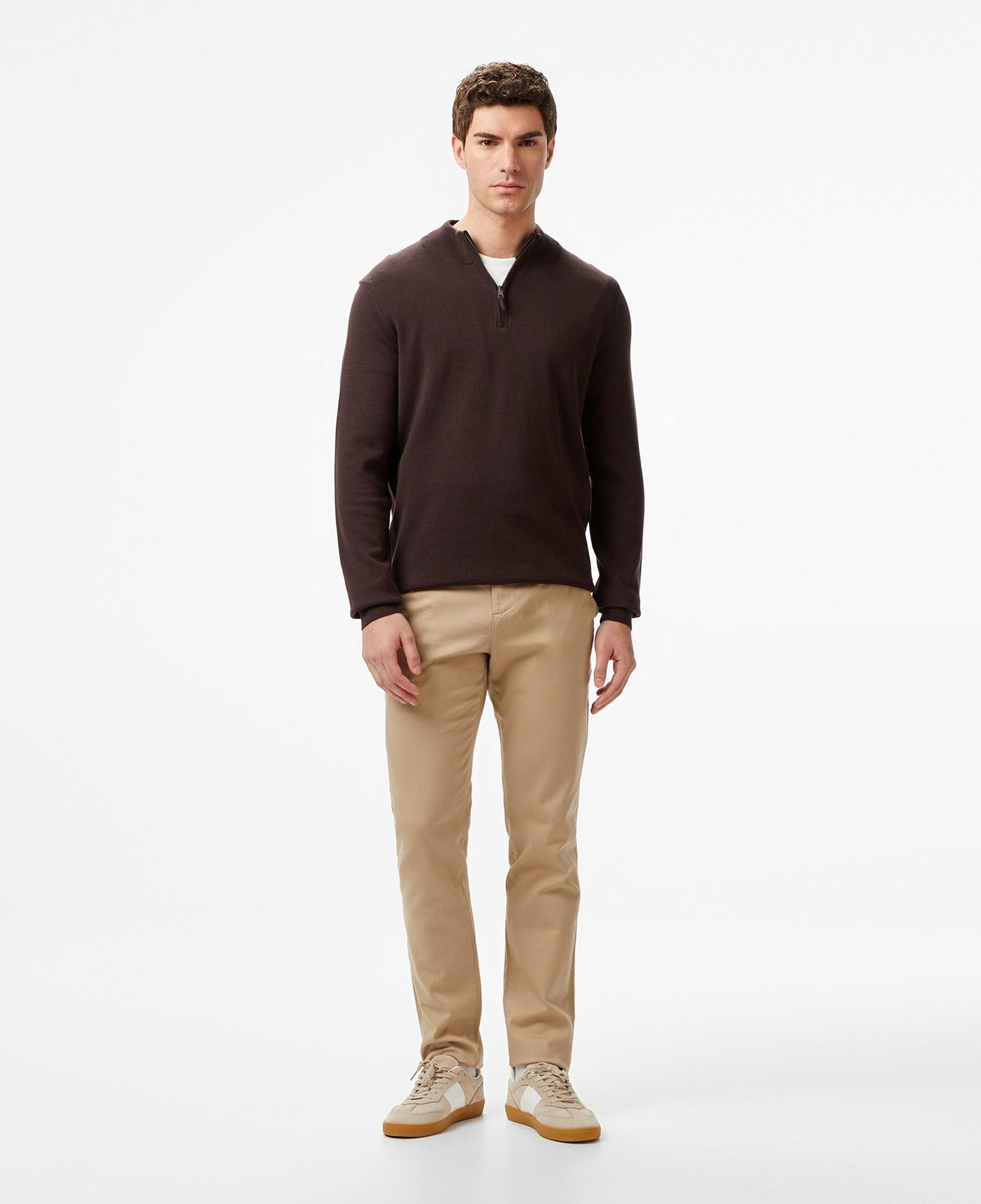 Nautica Erkek Kahverengi Classic Fit Kazak