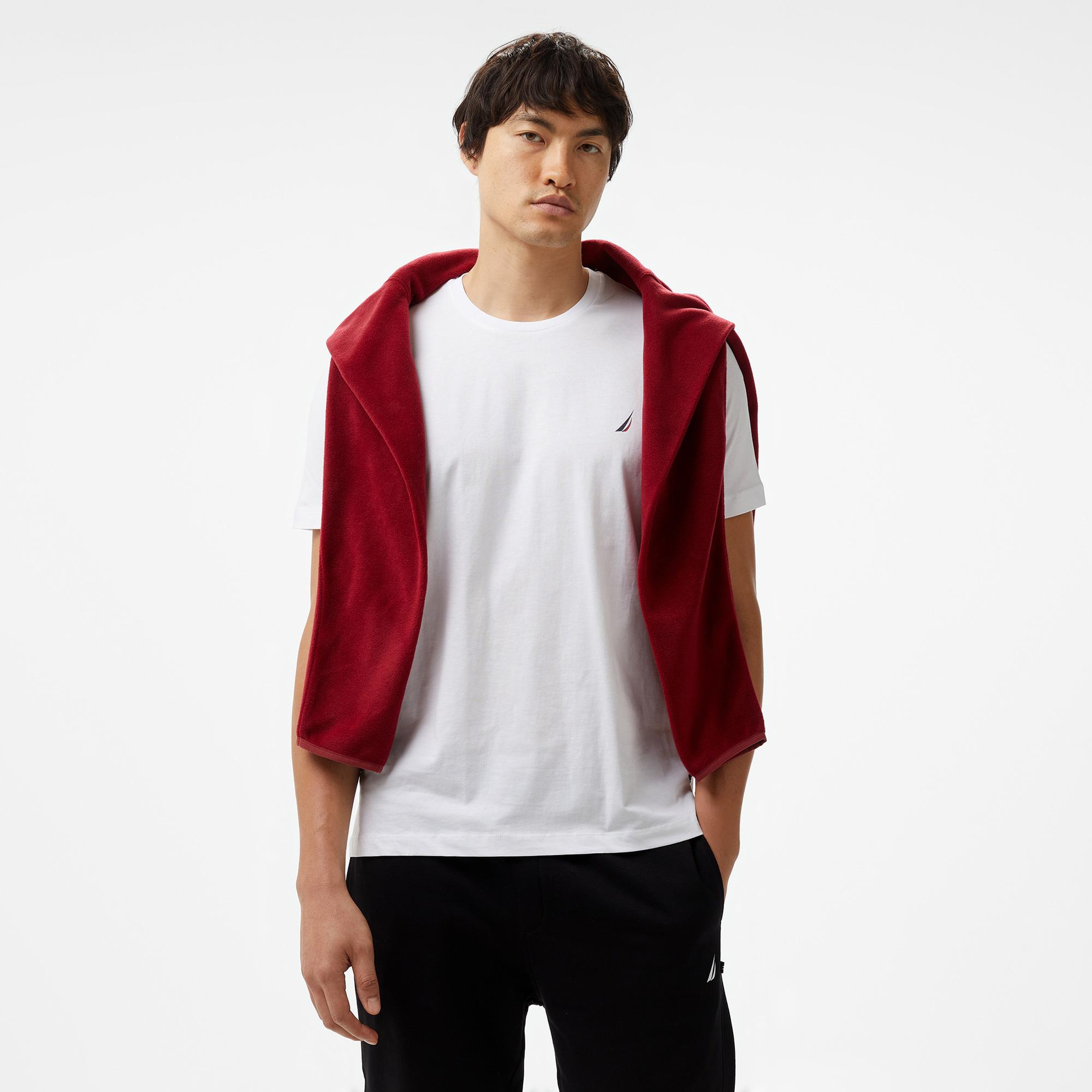 Nautica Erkek Beyaz Standart Fit T-Shirt