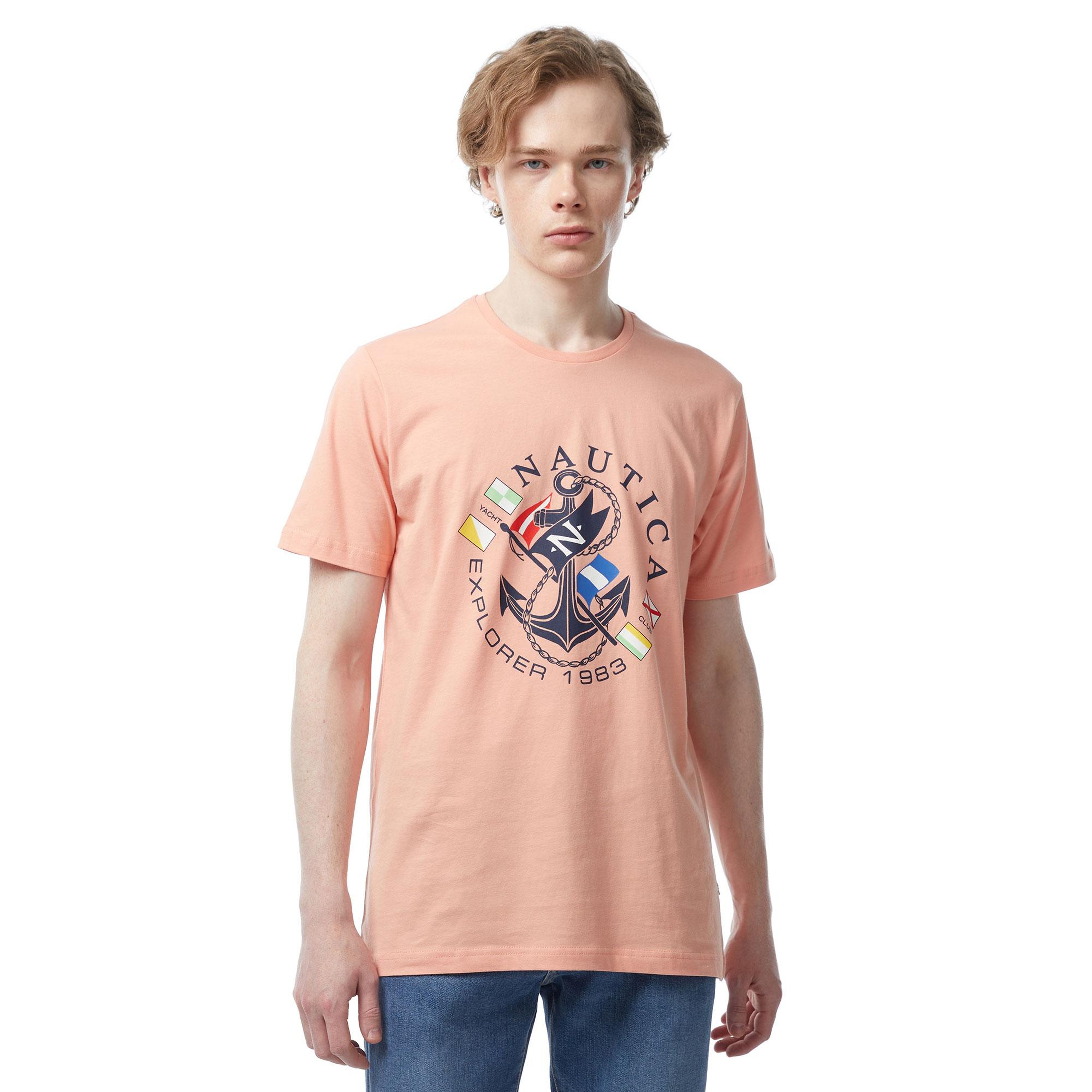 Nautica Erkek Turuncu Standart Fit T-Shirt