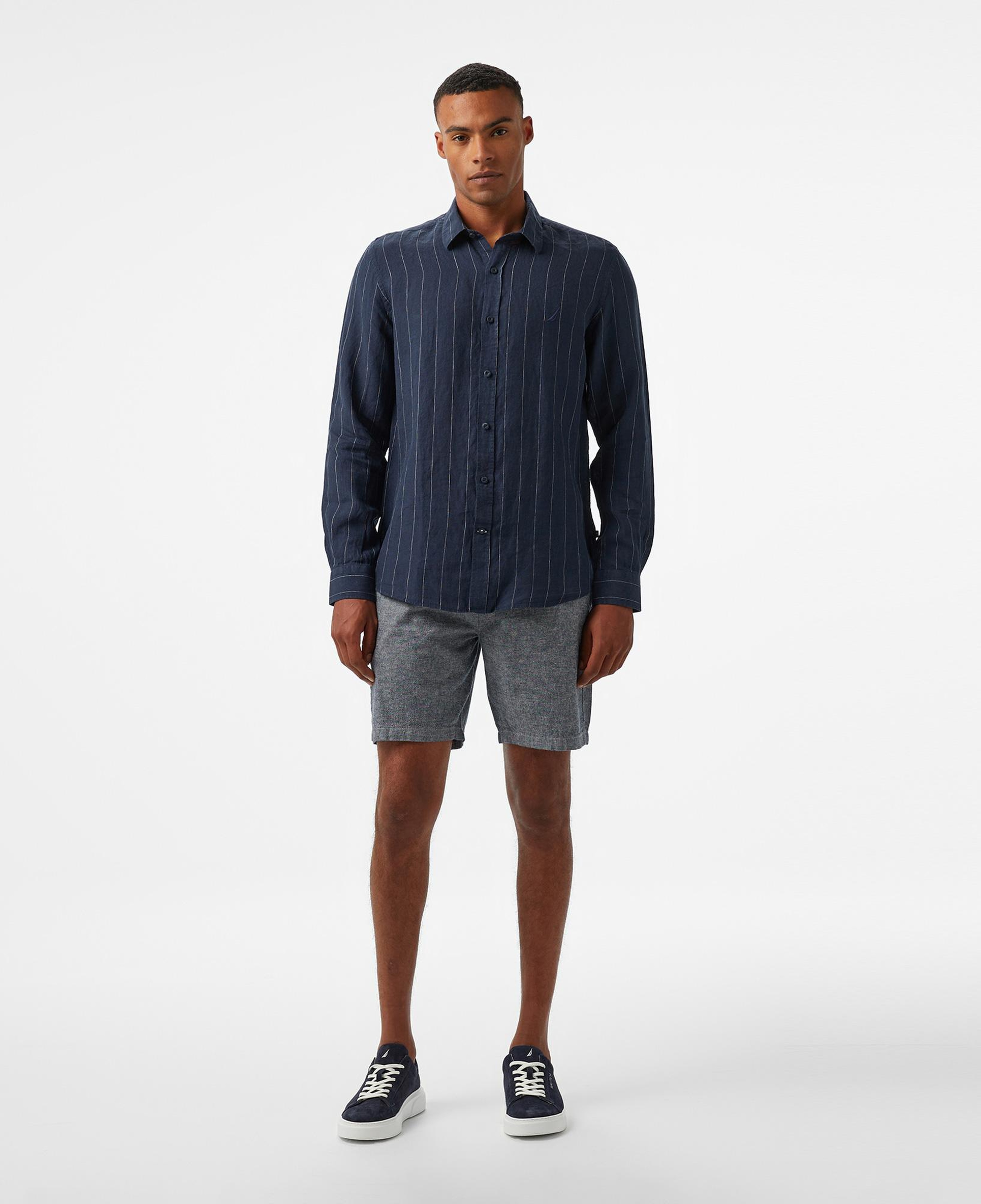 Nautica Erkek Lacivert Classic Fit Çizgili Gömlek